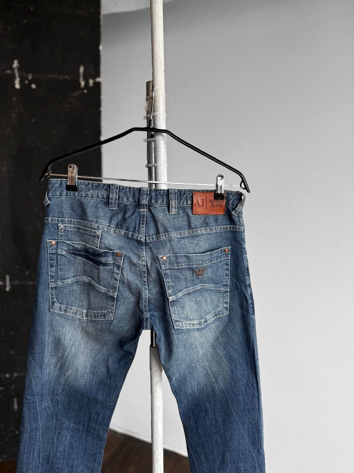 Armani × Emporio Armani Armani Mens Blue Denim Jeans Slim J08 Casual Button Closure Size US 31 - 4 Thumbnail