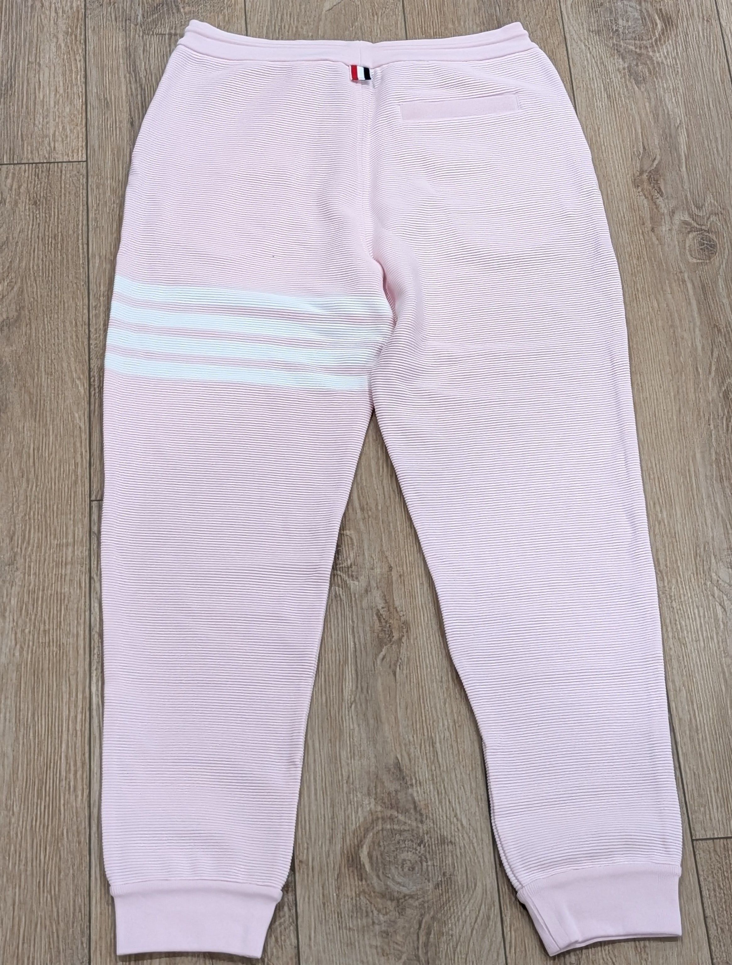 Thom Browne THOM BROWNE 4 Bar Cotton Jogger Pants Light Pink 3 - Large Size US 34 / EU 50 - 4 Thumbnail