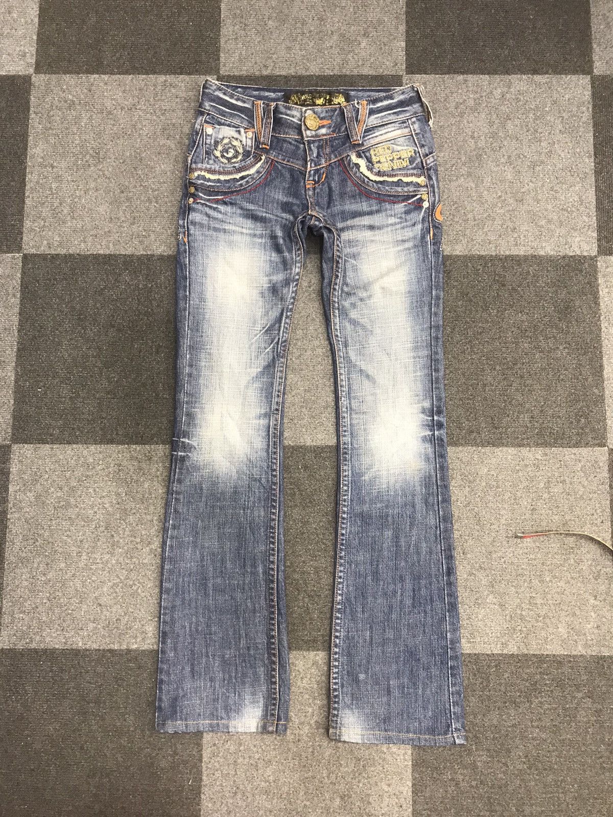 Japanese Brand The Red Pepper Flare Denim Size 27" / US 4 / IT 40 - 4 Thumbnail