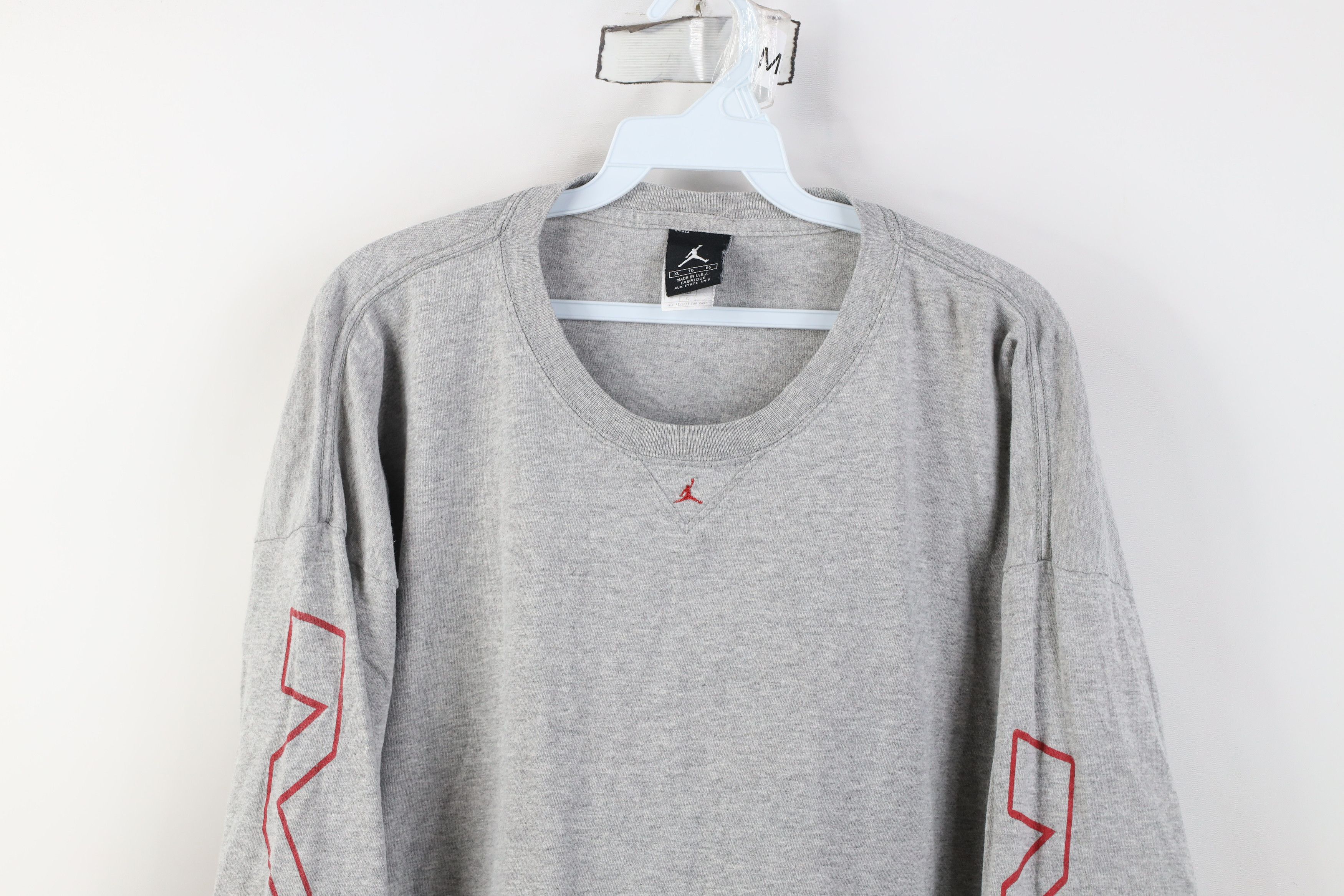 Nike Vintage 90s Y2K Nike Air Jordan Long Sleeve T-Shirt Gray USA Size US XL / EU 56 / 4 - 2 Thumbnail
