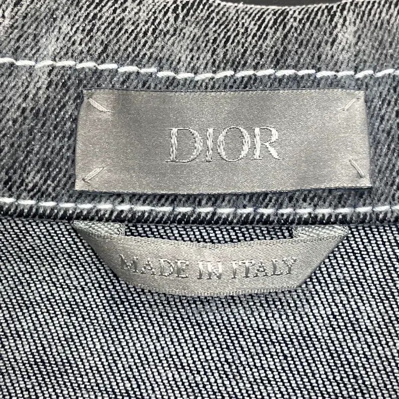 Dior Dior Gray classic logo velvet satin denim jacket Size US M / EU 48-50 / 2 - 5 Thumbnail