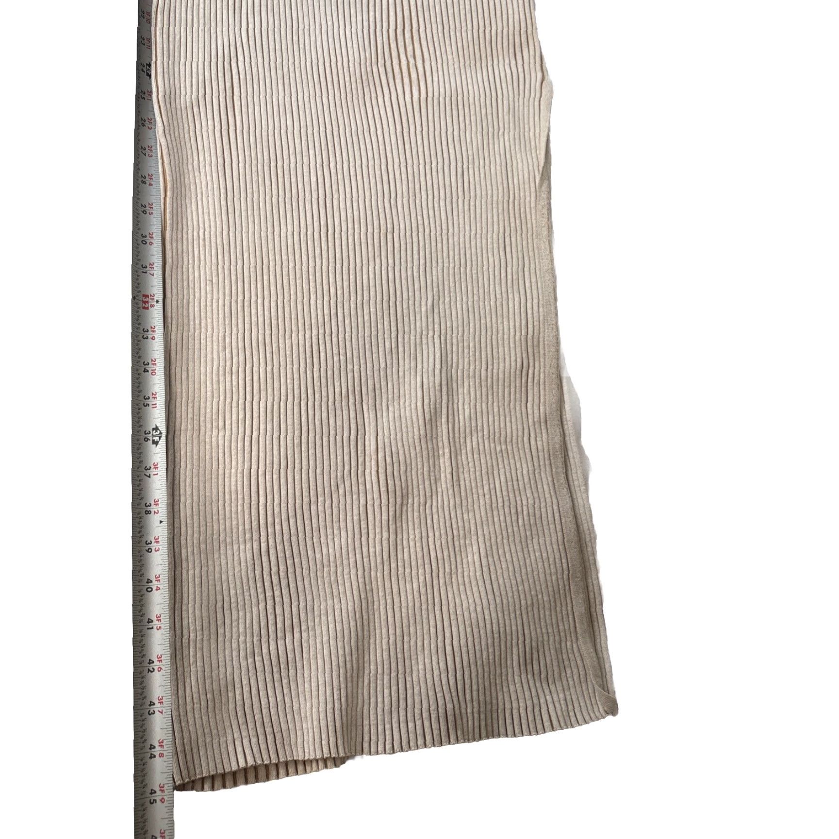 Anthropologie Anthropologie Off-The-Shoulder Ribbed Sweater Midi Dress Slit Beige L Women Size L / US 10 / IT 46 - 5 Thumbnail