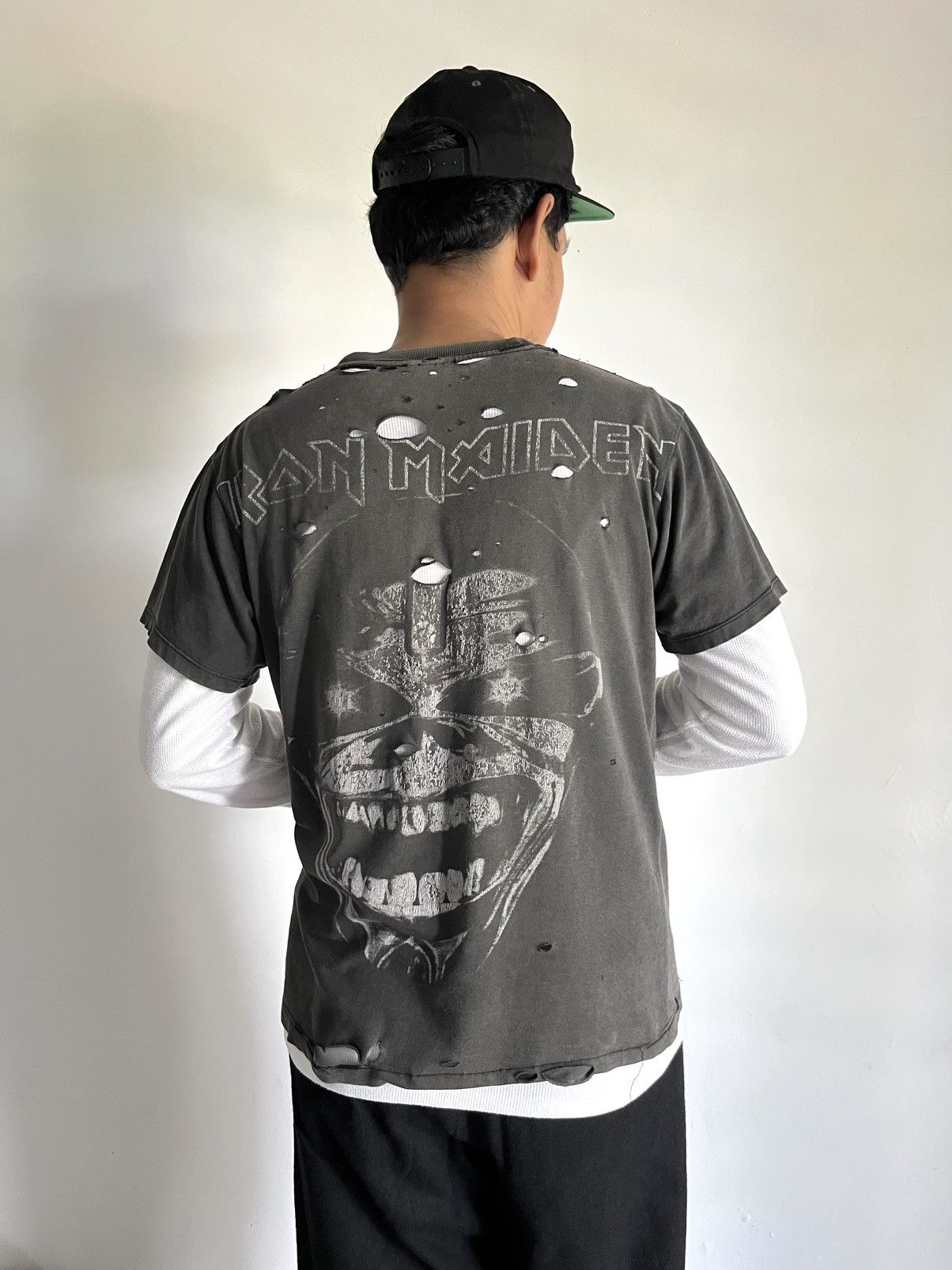 Band Tees × Vintage Vintage Thrashed Iron Maiden Tee Size US M / EU 48-50 / 2 - 2 Thumbnail