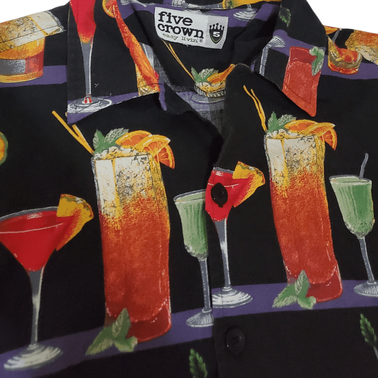 Vintage Y2K Cocktail All Over Print Button Up Shirt Size US M / EU 48-50 / 2 - 3 Thumbnail