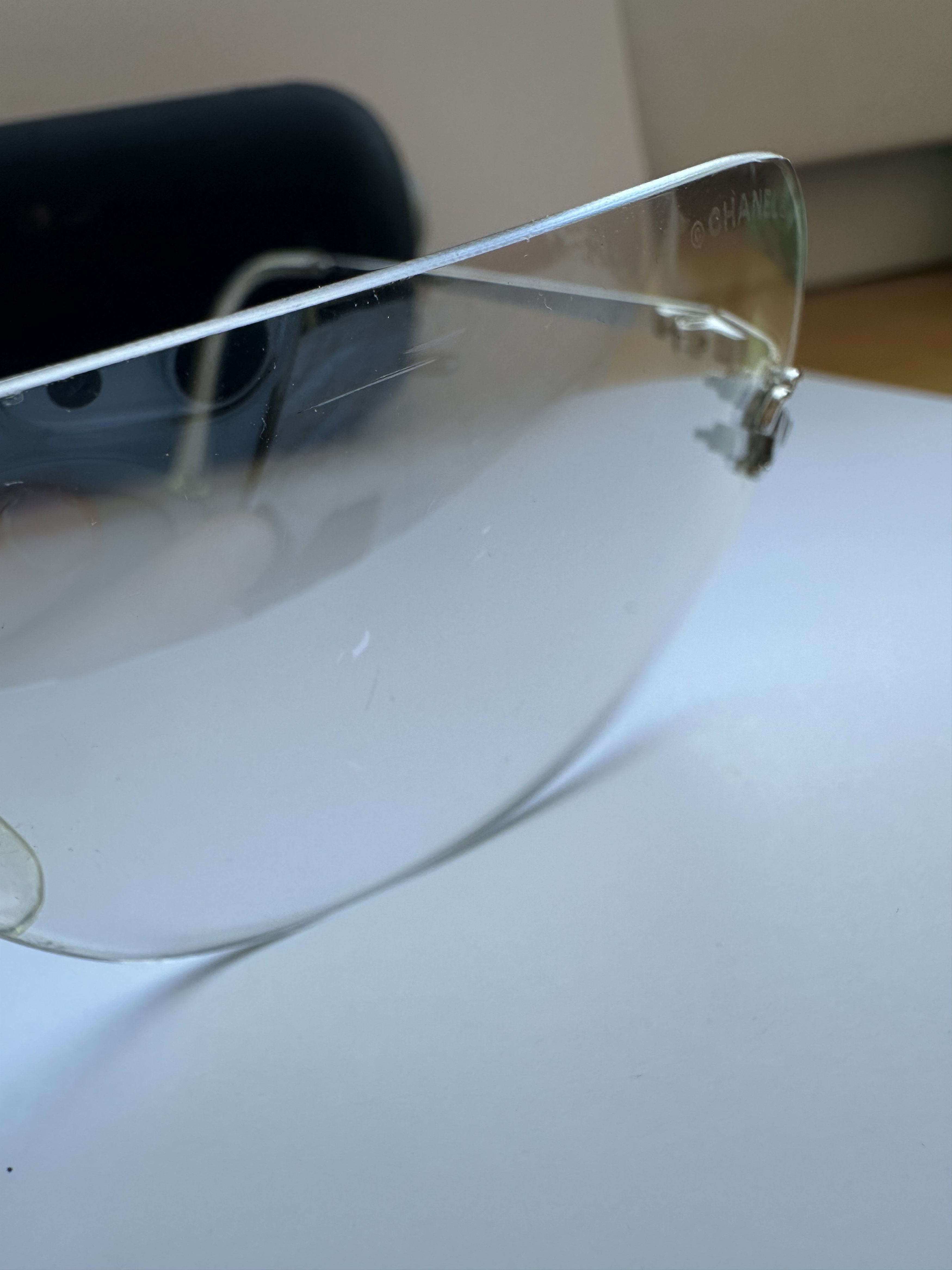 Chanel Vintage Chanel 4017 CC Logo Rimless Glasses Silver 0 Size ONE SIZE - 9 Thumbnail