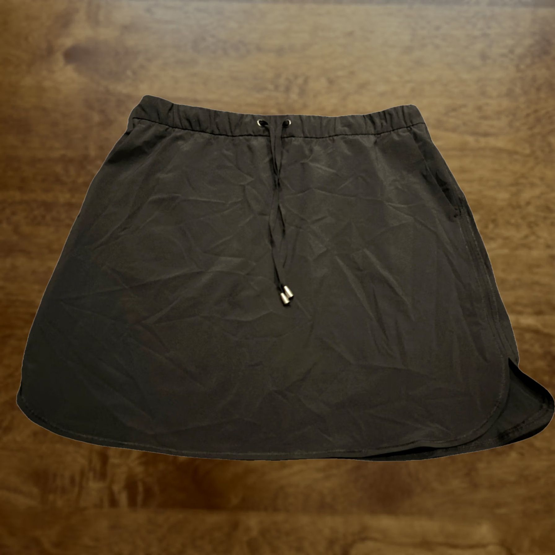 Vintage Reel Legends Skirt Black Women's M Pockets Pull On Drawstring Short A22 Size 32" / US 10 / IT 46 - 1 Thumbnail