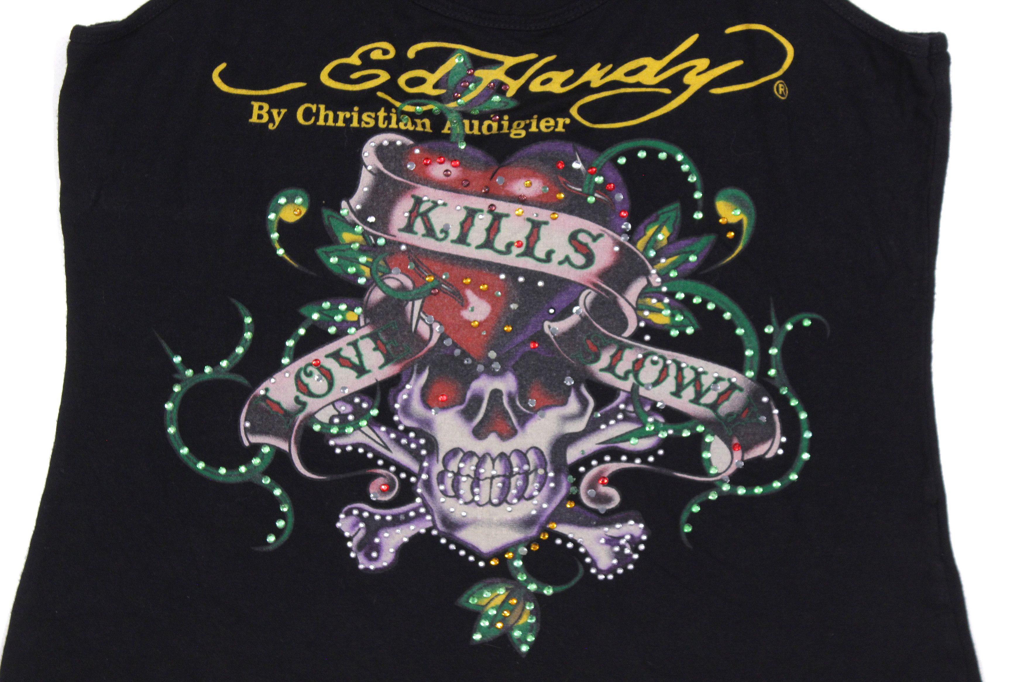 Christian Audigier Y2K Skull Logo Tank Top Vintage Made in USA Size L / US 10 / IT 46 - 3 Thumbnail