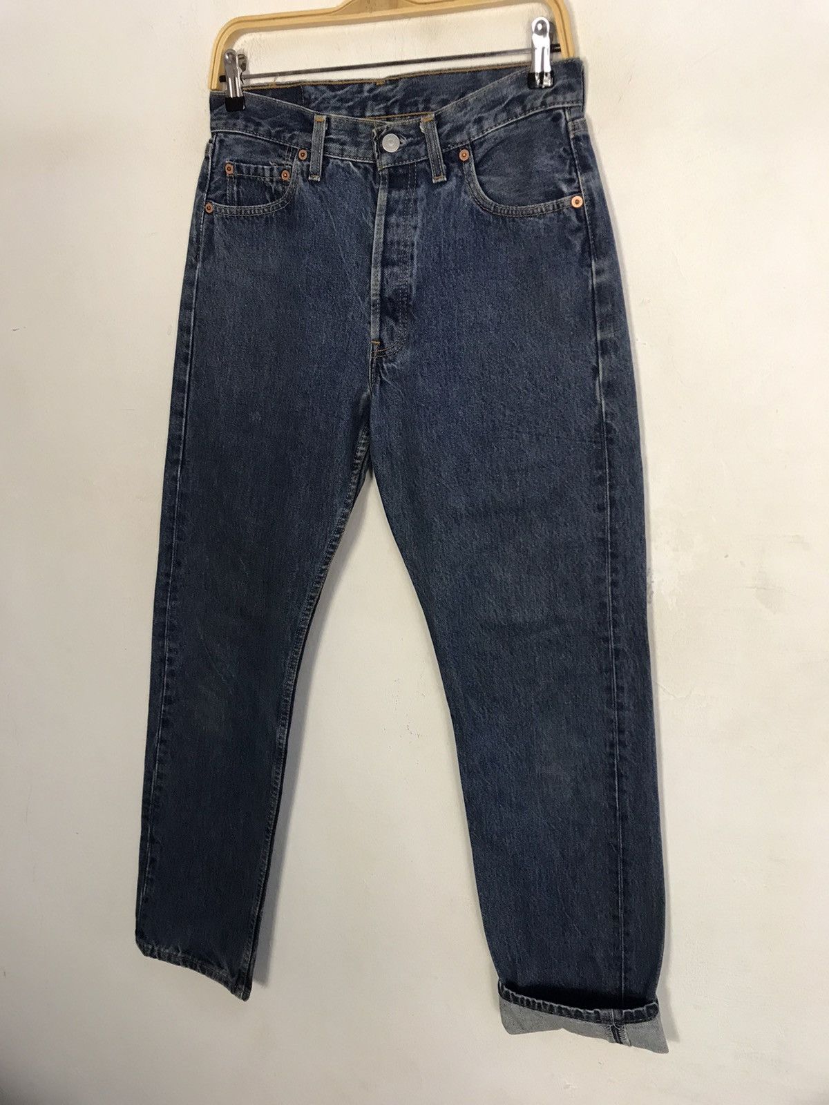 Levi's Vintage Clothing Levi's 501 Button Fly Natural Faded Denim Straight Cut Size US 30 / EU 46 - 3 Thumbnail