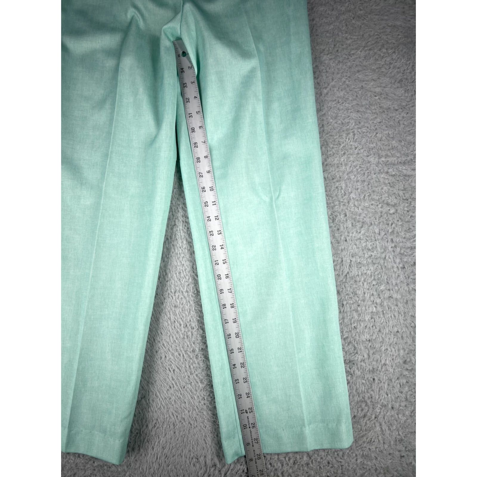 GRAFF Graff Graff Pants Womens 13x28 Teal Pleated Elastic Waistband Pull Over 100% Polyester Size 27" / US 4 / IT 40 - 6 Thumbnail