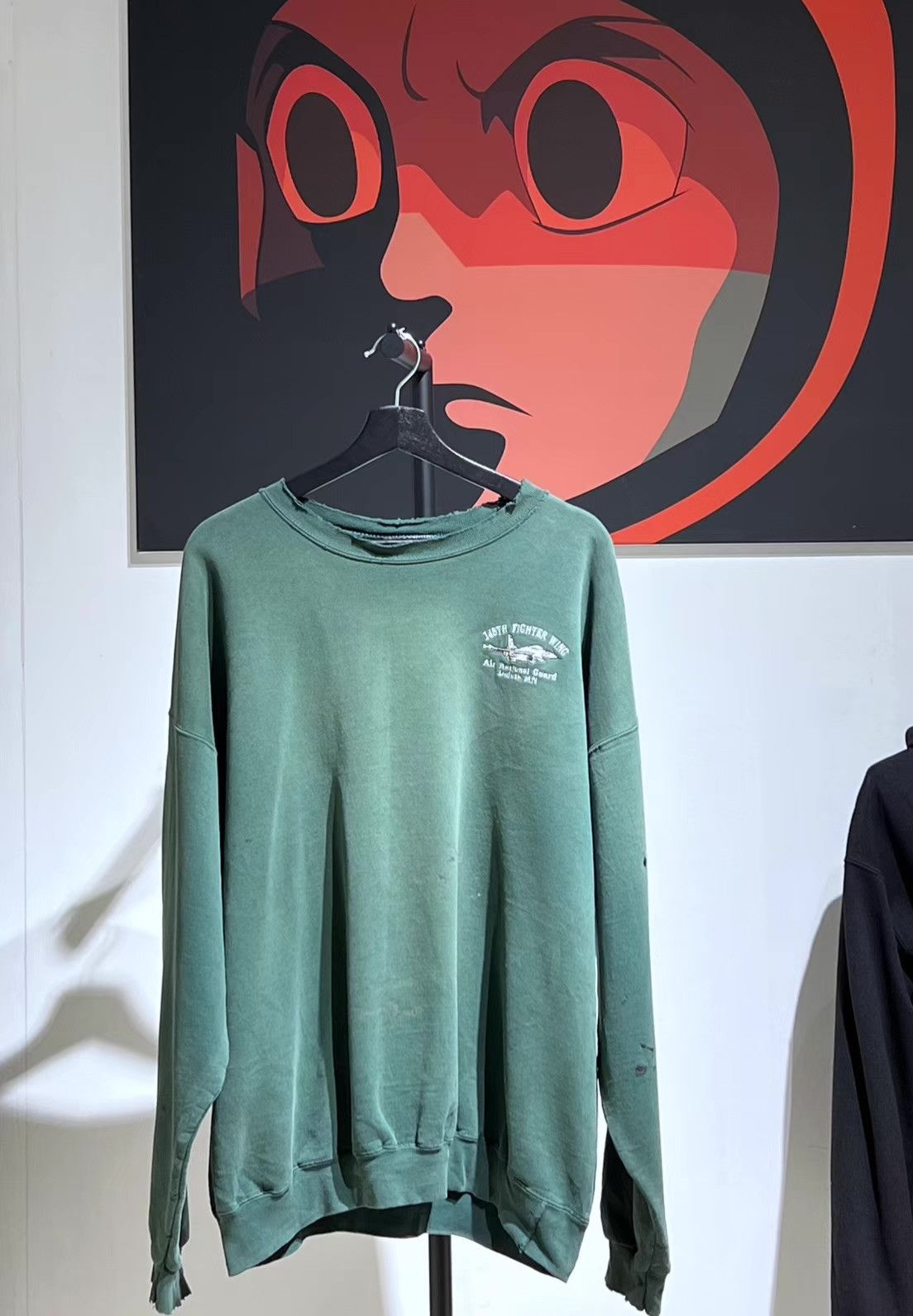 Vintage 80s Vintage Needle Green Boxy Sweatshirt Q13 Size US XL / EU 56 / 4 - 5 Thumbnail