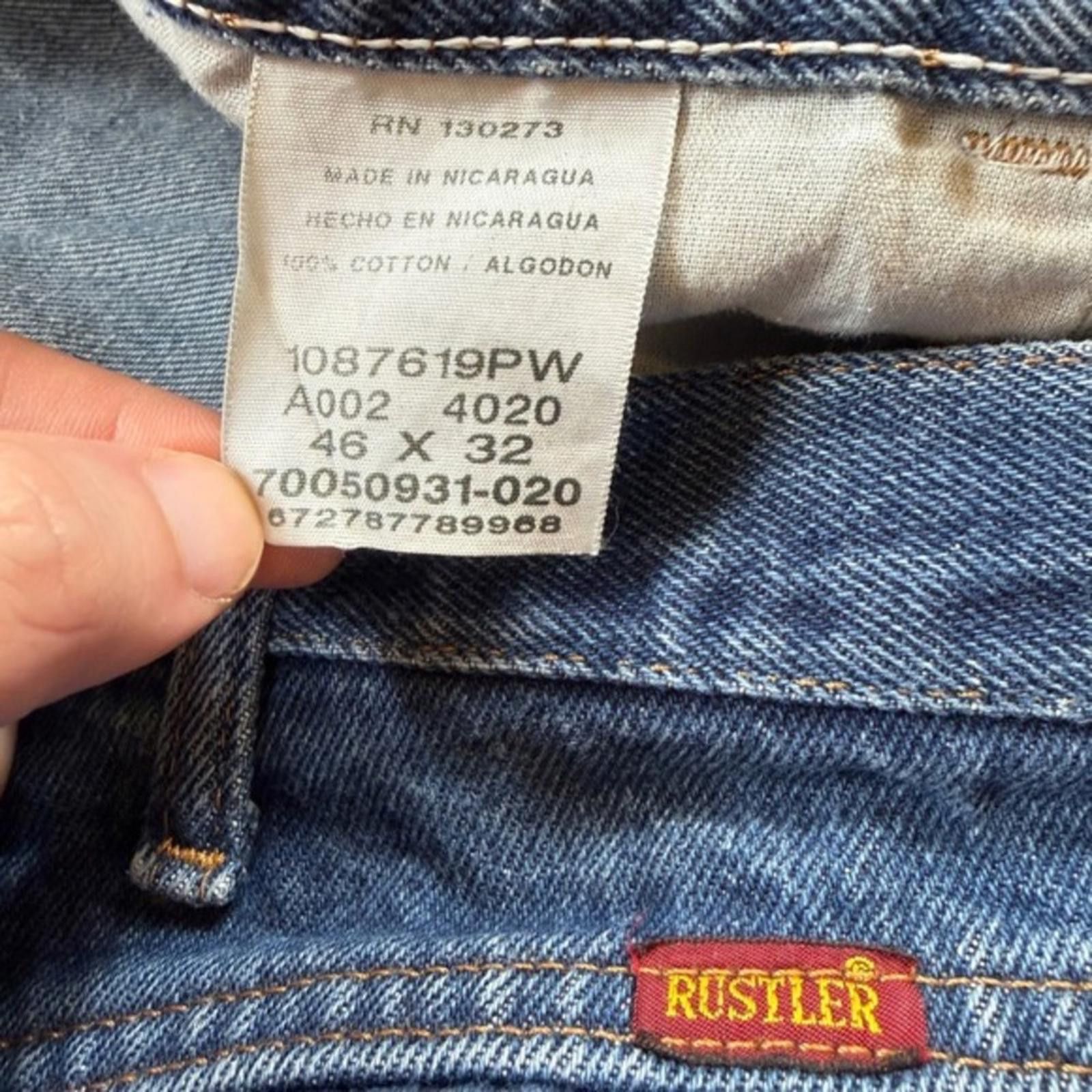 Rustler Rustler Workwear Jeans Mens 46x32 Distressed Faded Carpenter Size US 44 / EU 60 - 6 Thumbnail