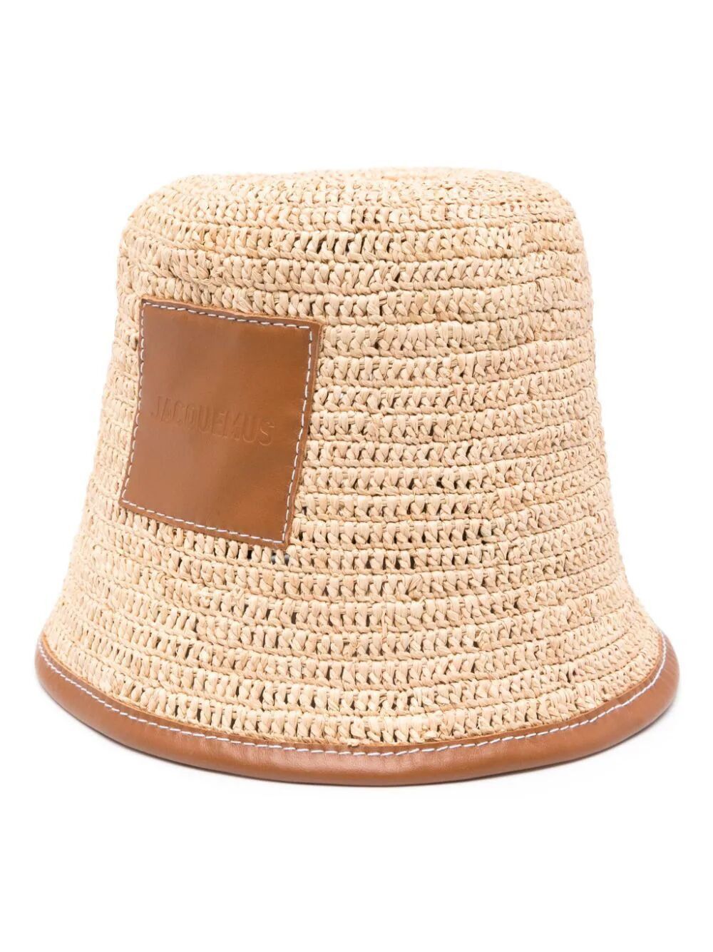 image of Jacquemus Rafia Bucket Hat Size 58 in Light Brown, Women's