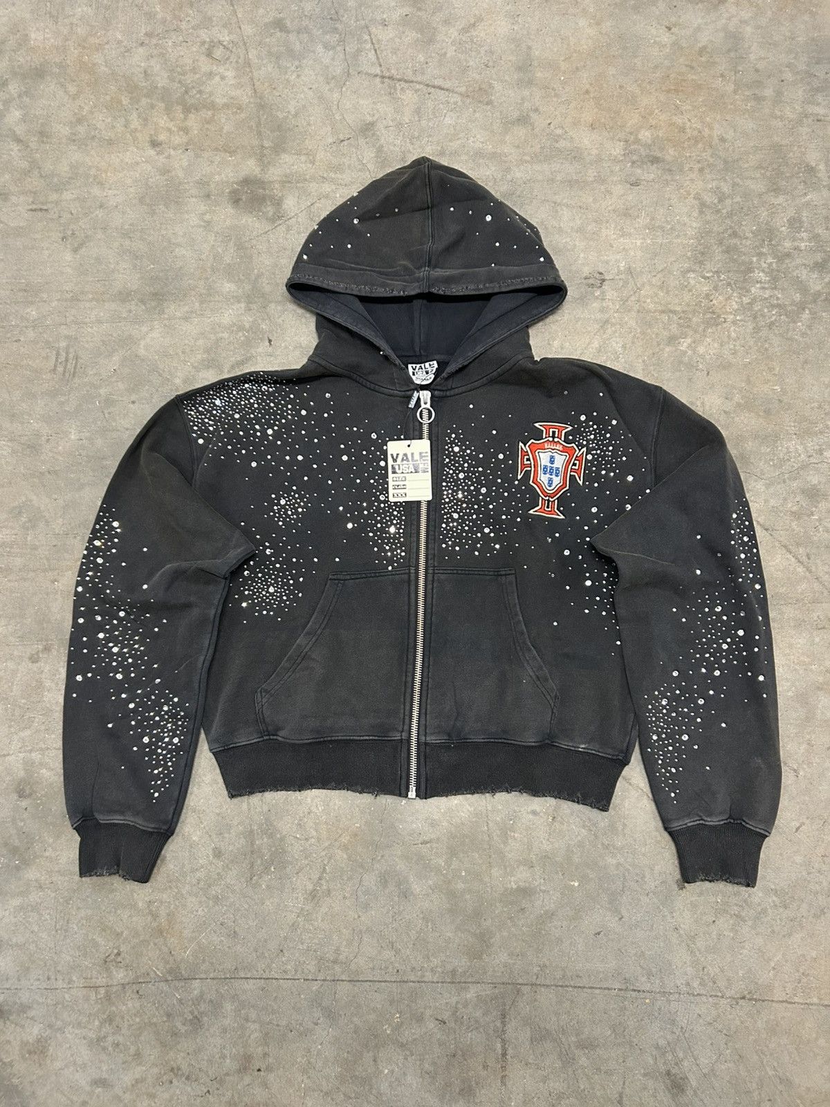 Pre-owned Vale Forever Valley Dreams Black Cluster Pluto Zip Up Hoodie