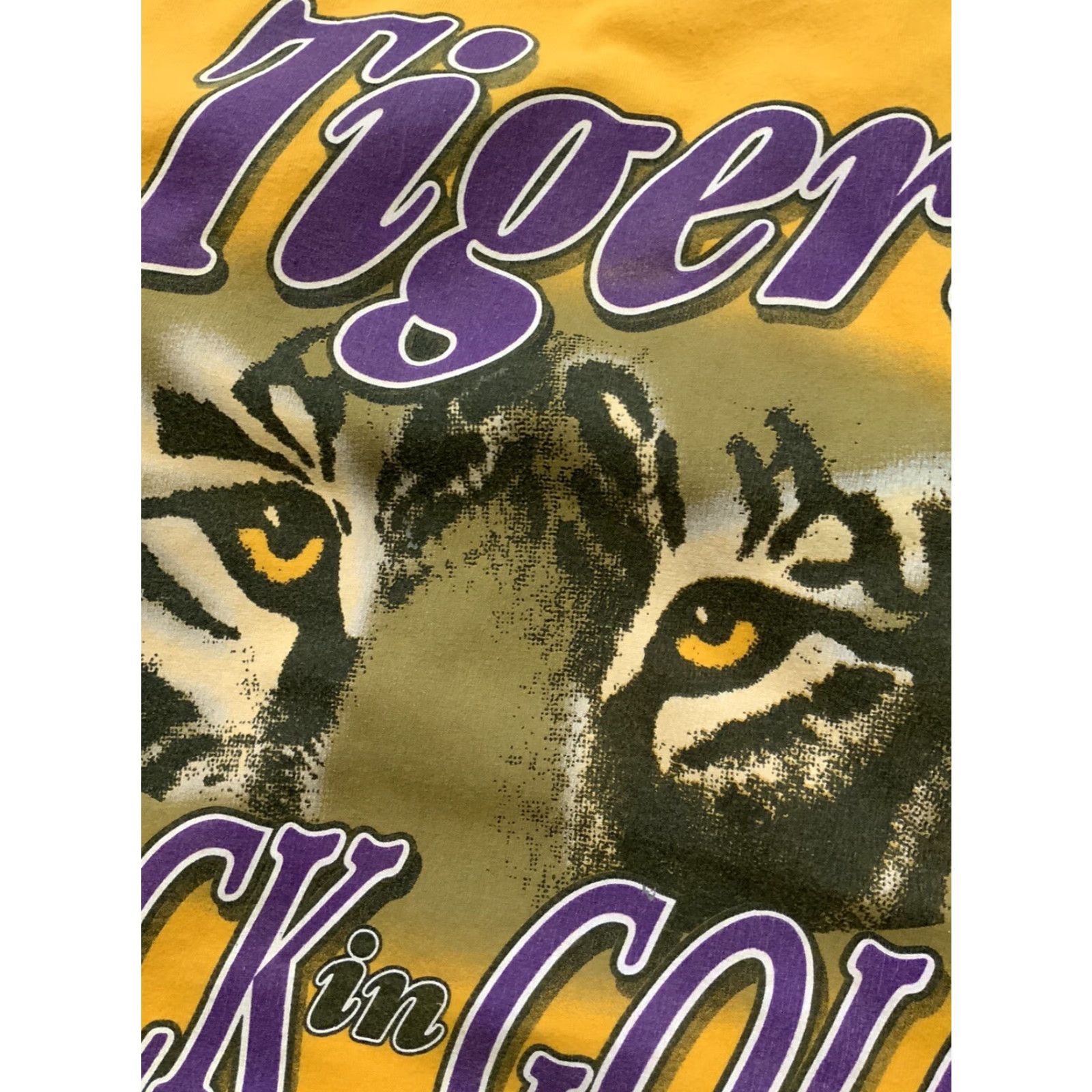 Tultex VINTAGE 90s Tultex LSU Tigers Louisiana State Rock In Gold S/S Crew T-Shirt 2XL Mens Size US XXL / EU 58 / 5 - 7 Thumbnail