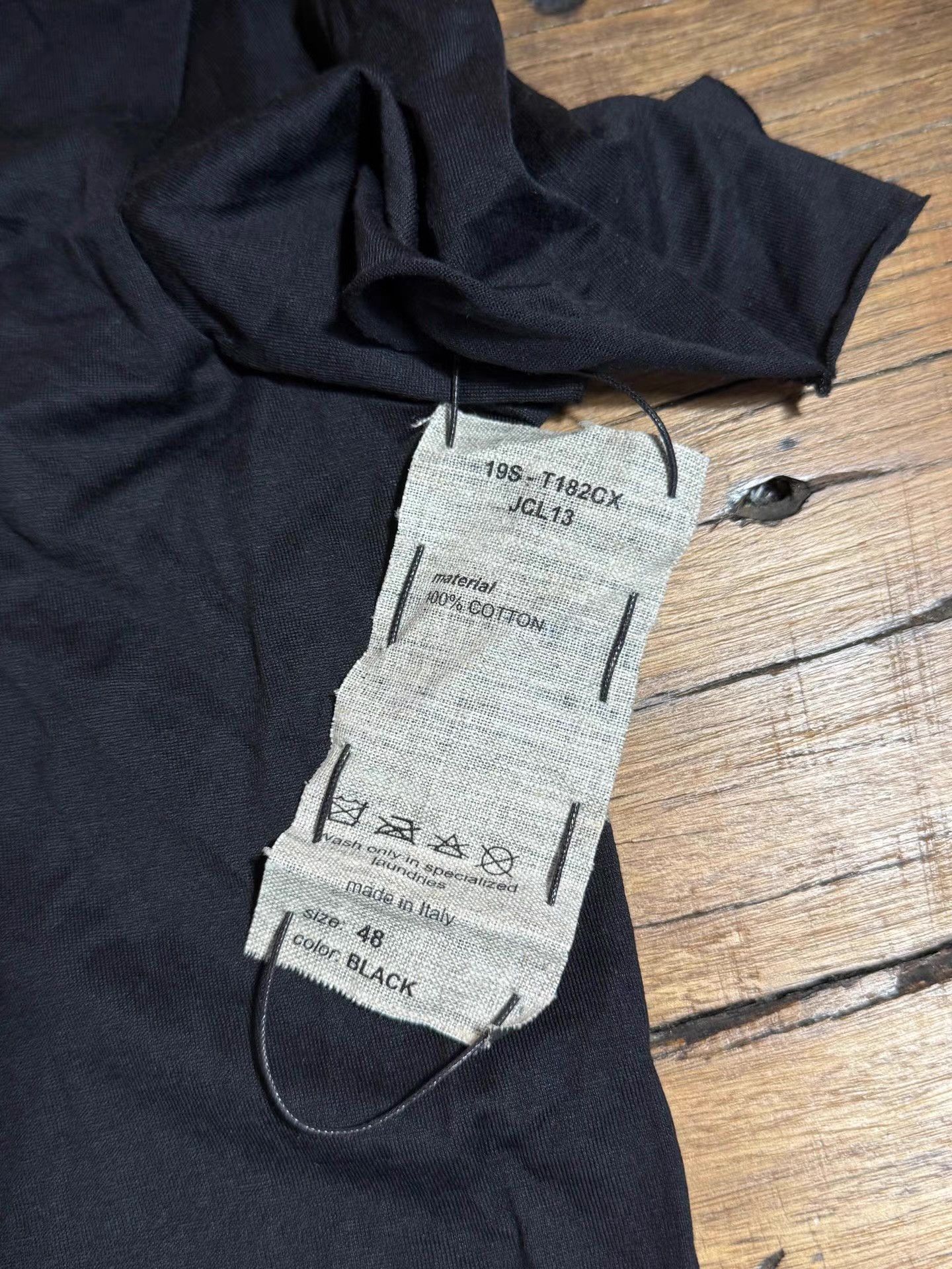 Ma+ m.a+ 19SS Men's Black Henley Neck Short Sleeve Tee Ｑ25 Size US M / EU 48-50 / 2 - 4 Thumbnail