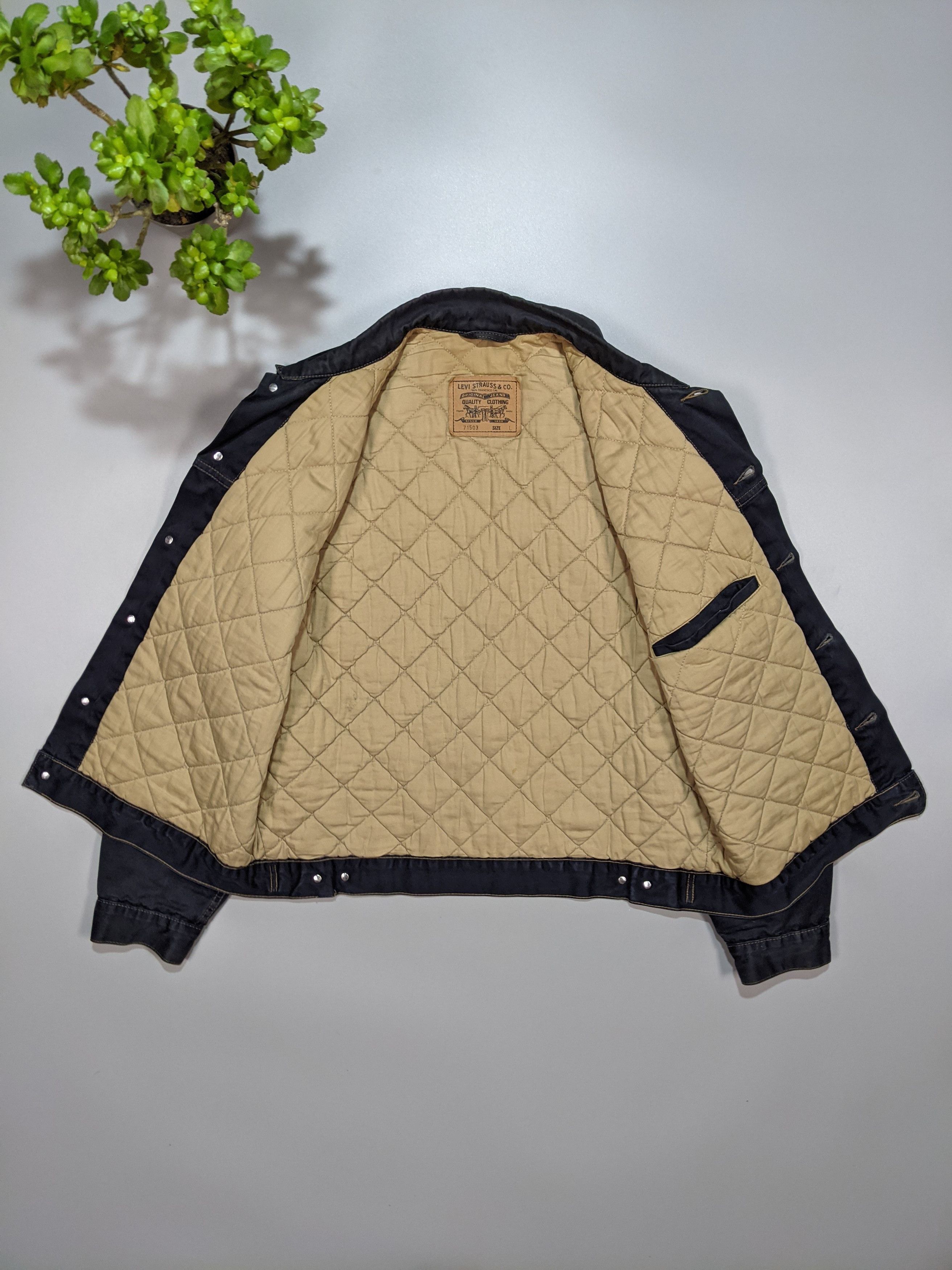 Levi's × Levi's Vintage Clothing LEVIS Vintage 80s - 90s Dark Blue Denim Men`s Jacket Size US L / EU 52-54 / 3 - 3 Thumbnail