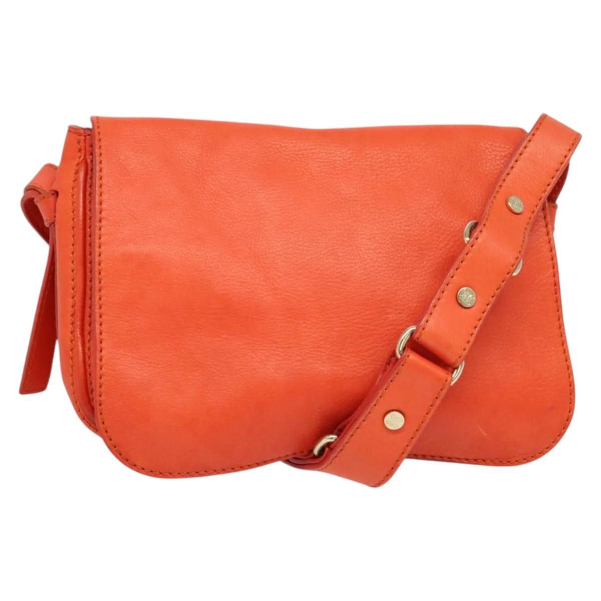 Celine CELINE Shoulder Bag Leather Orange Gold Size ONE SIZE - 1 Thumbnail