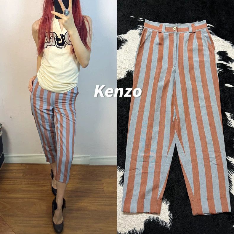Kenzo Kenzo Striped Colorblock Cropped Pants - dmc Size US 26 / EU 42 - 1 Thumbnail