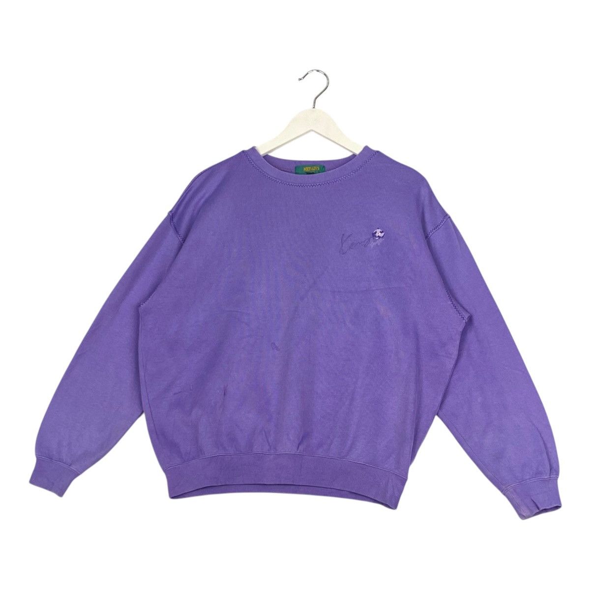 Kenzo × Vintage Vintage Kenzo Embroidered Crewneck Sweatshirt Purple Size L / US 10 / IT 46 - 2 Thumbnail