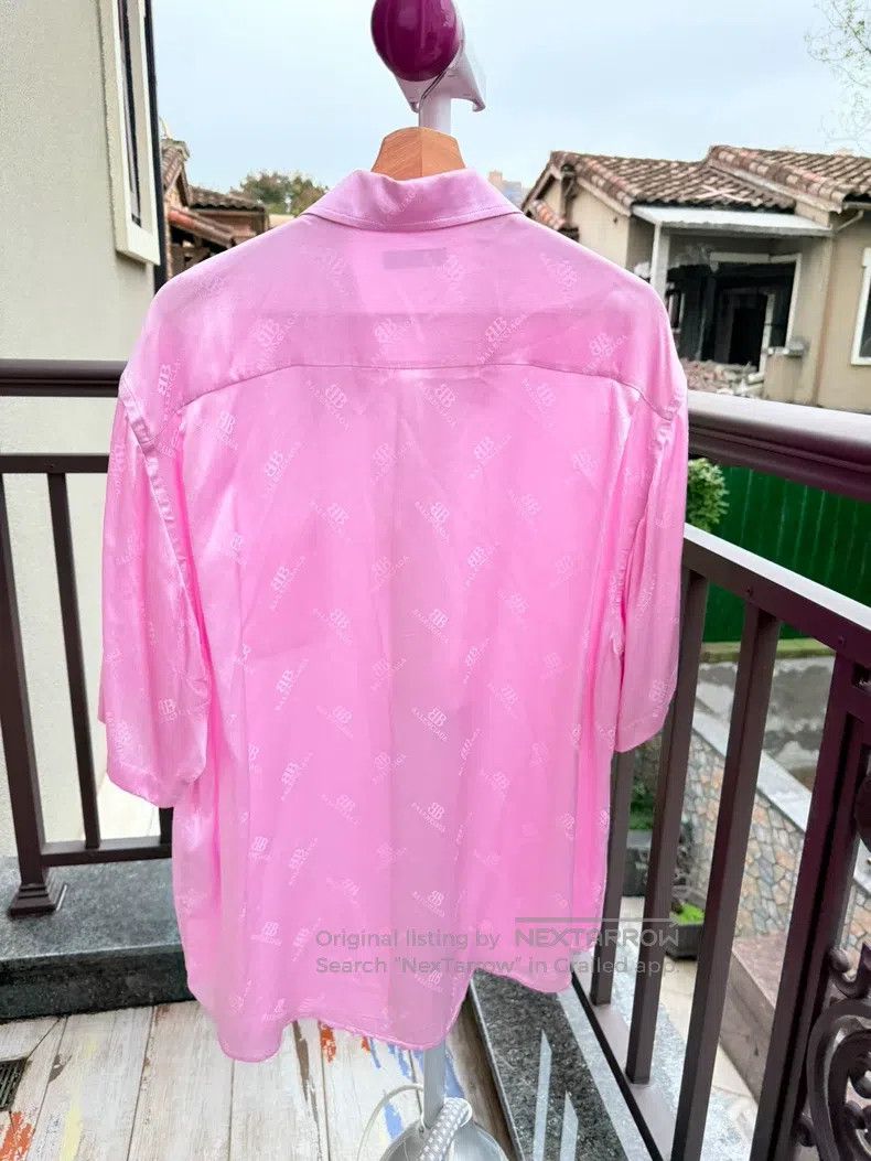 Balenciaga Balenciaga Silk Full Logo Shirt Size XXS / US 00 / IT 34 - 4 Thumbnail