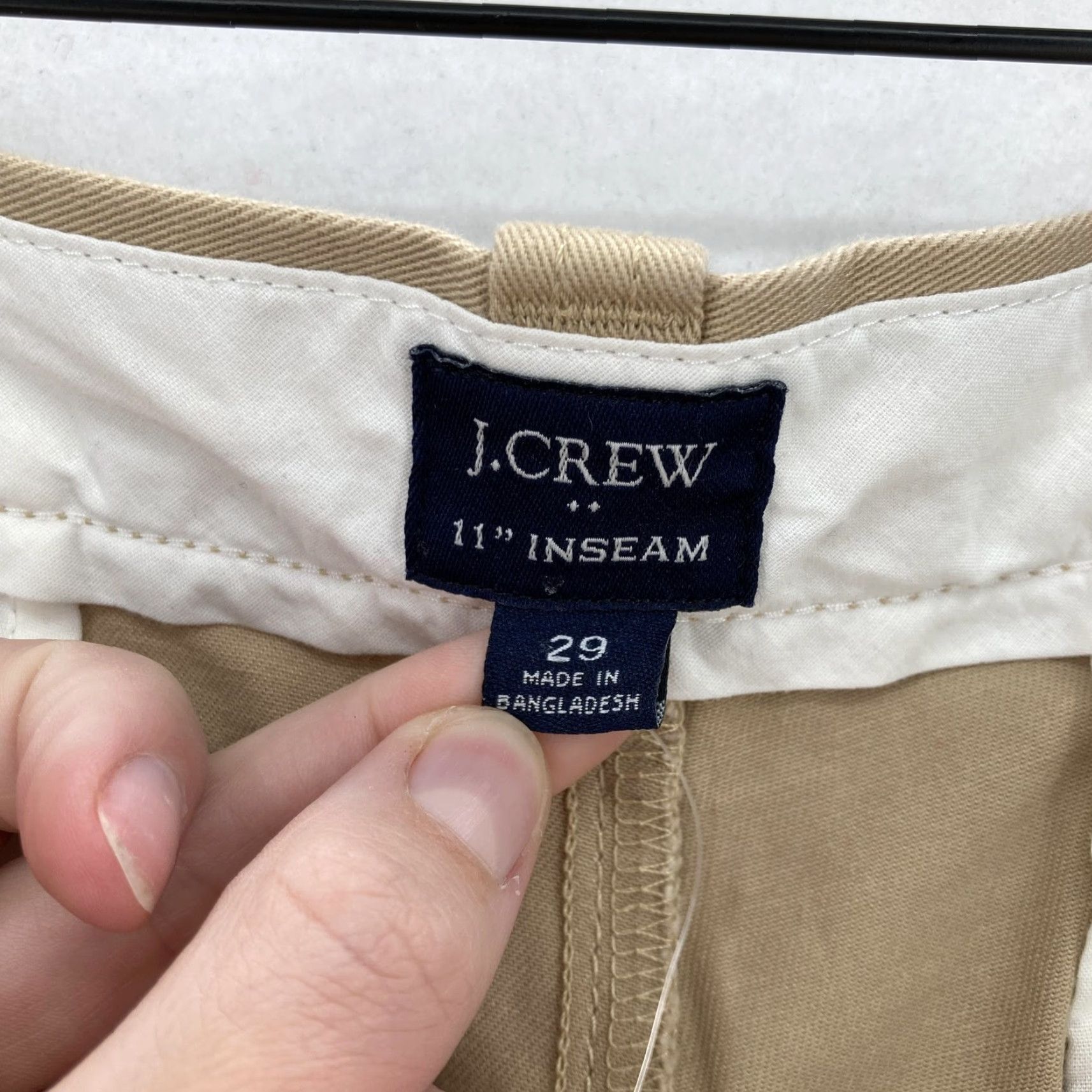J.Crew J.Crew Shorts Mens 29 Khaki Beige Stretch Chino Flat Front Casual Twill Preppy Shirt? Size US 29 - 4 Thumbnail