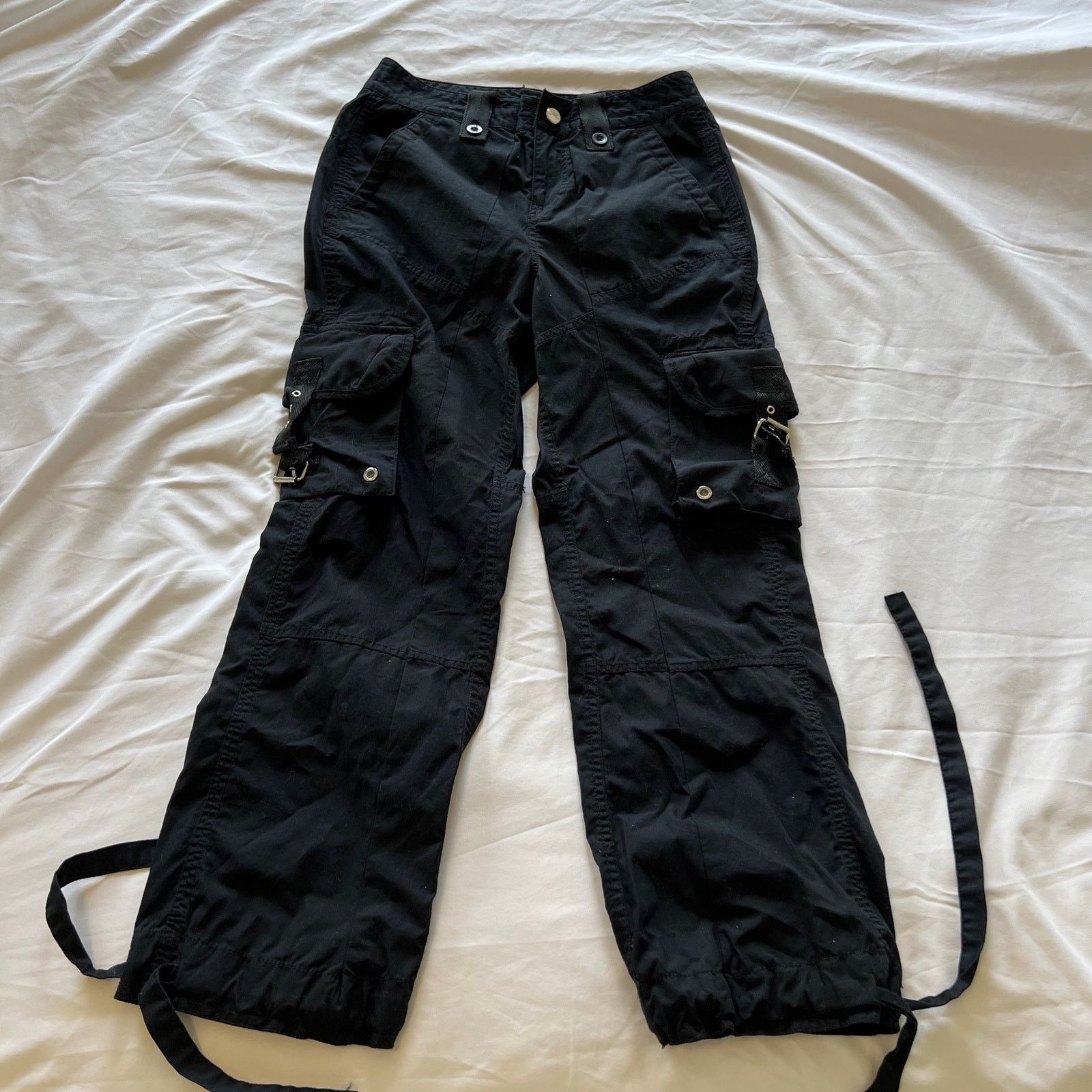 Ralph Lauren Ralph Lauren sport black buckle cargo wide leg pants Size 26" / US 2 / IT 38 - 1 Thumbnail