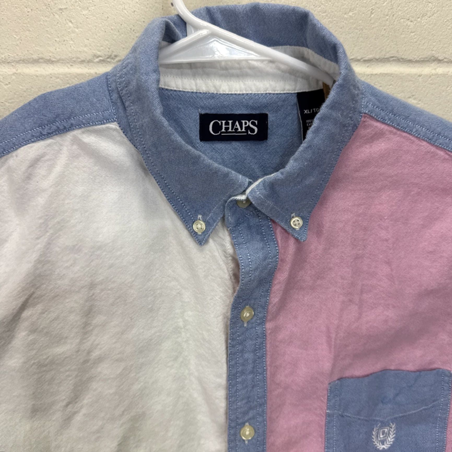 Chaps Chaps Shirt XL Mens Colorblock Oxford Button-Down Chambray Long Sleeve Multicolor Pocket Embroidered Classic Preppy Size US XL / EU 56 / 4 - 3 Thumbnail
