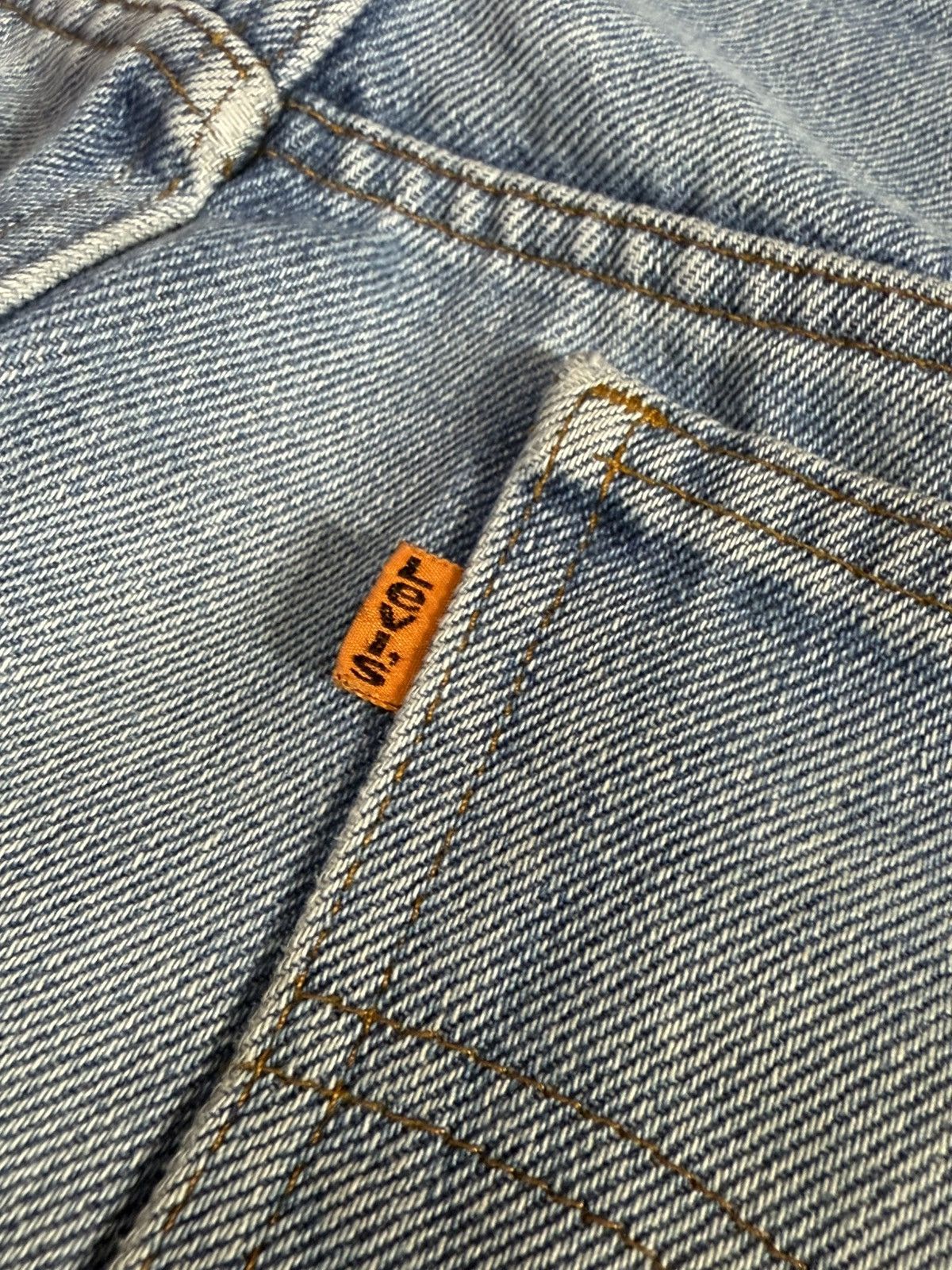 Levi's 80s Vintage Levis 575 Orange Tab Muddy Light Wash Jeans Size US 35 - 15 Thumbnail