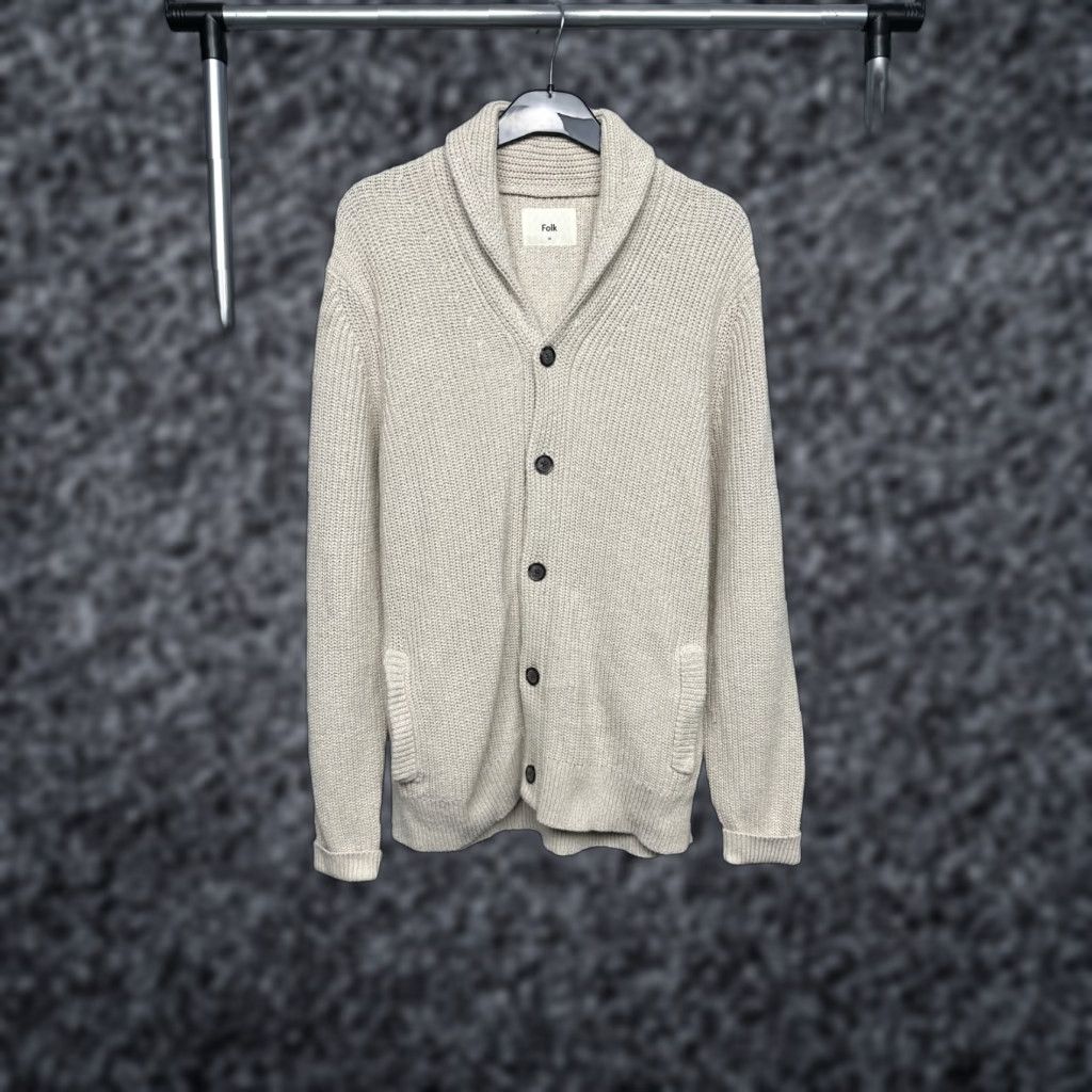 Folk Folk Mens Knit Cardigan Sweater M Beige Cotton Knit Button V-Neck Cardigan Mens This place is empty; please provide a valid title. Size US M / EU 48-50 / 2 - 1 Thumbnail