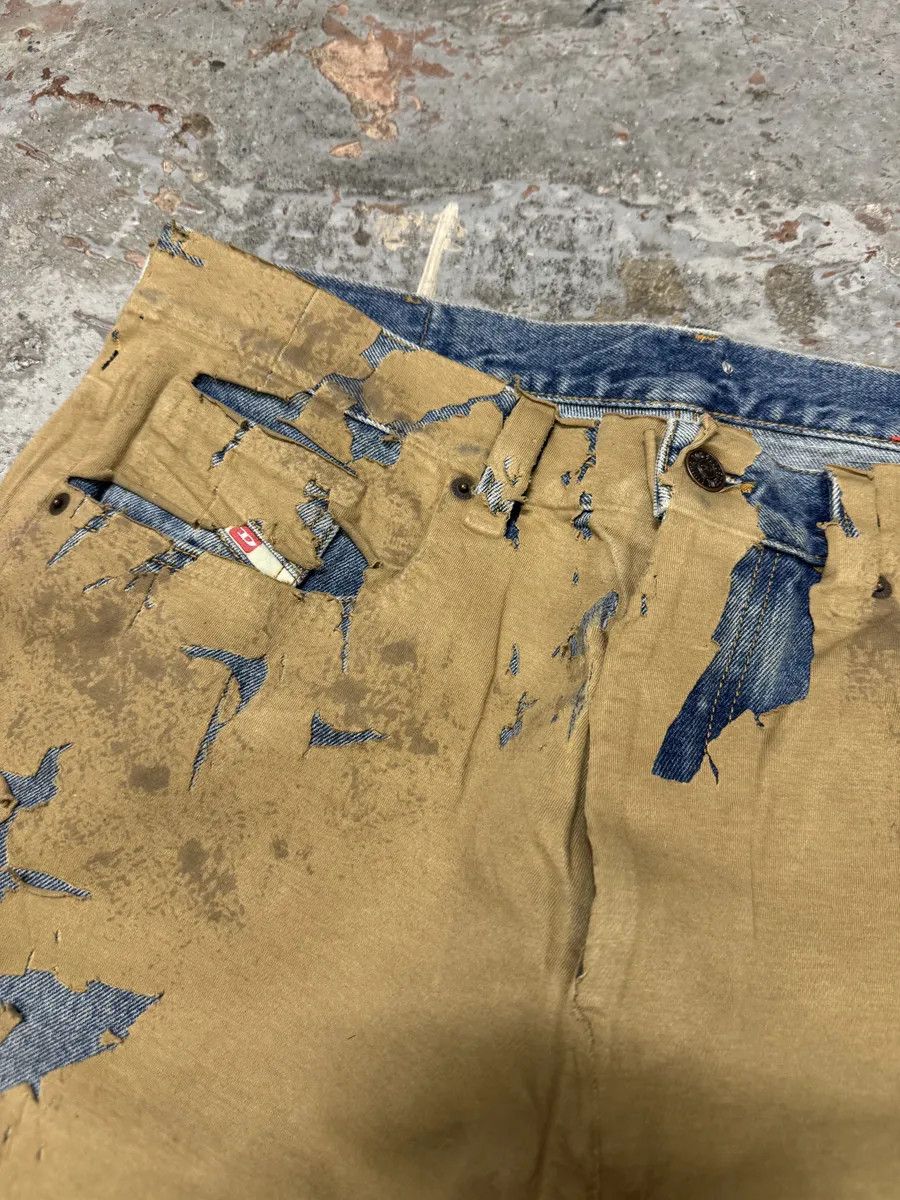 Diesel AW2010 Diesel Blue Beige Relief Contemporary Jeans Size US 33 - 8 Thumbnail