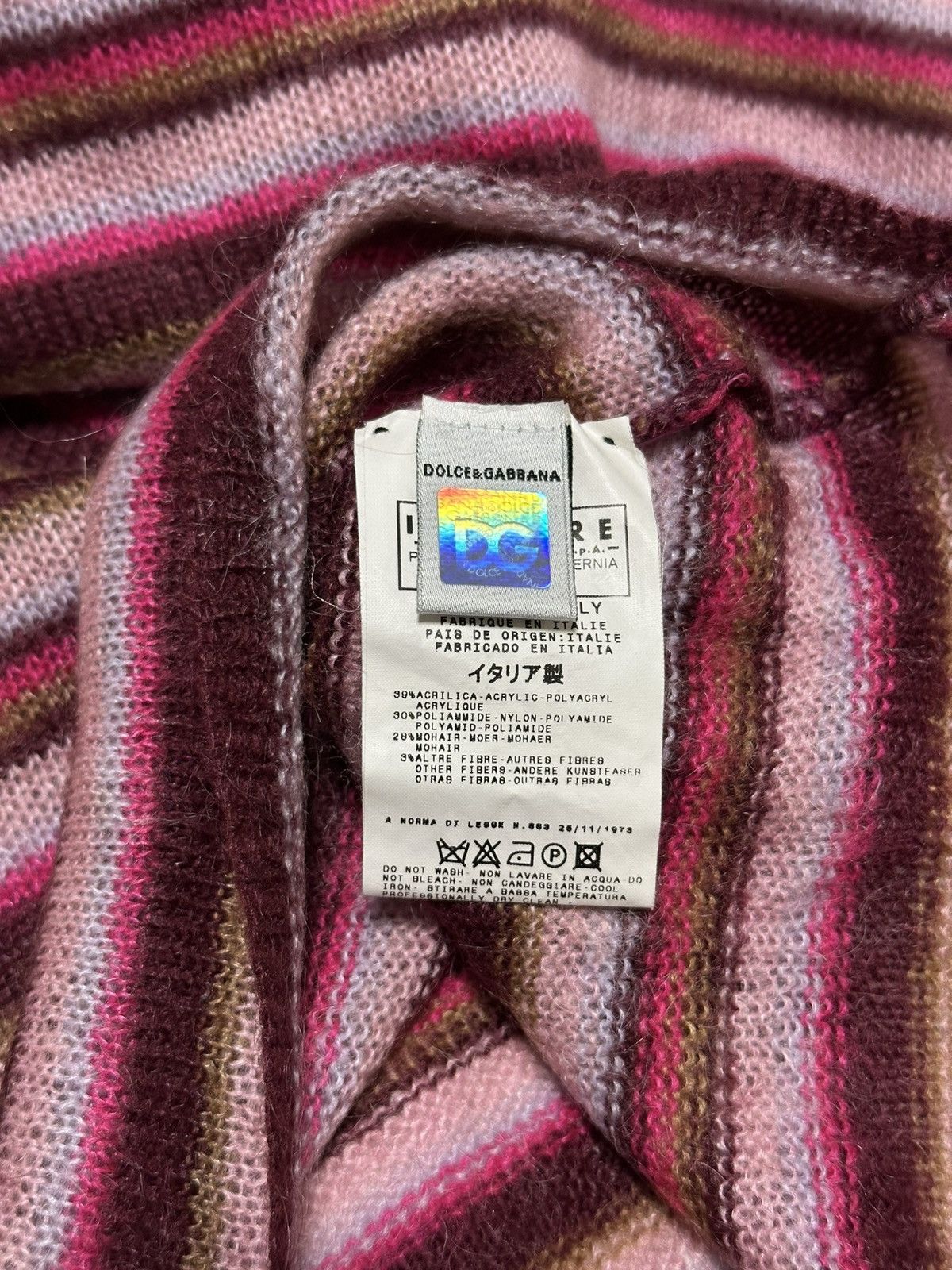 Dolce & Gabbana D&G Fall Winter 2000 Striped Turtleneck Sweater Size XS / US 0-2 / IT 36-38 - 7 Thumbnail