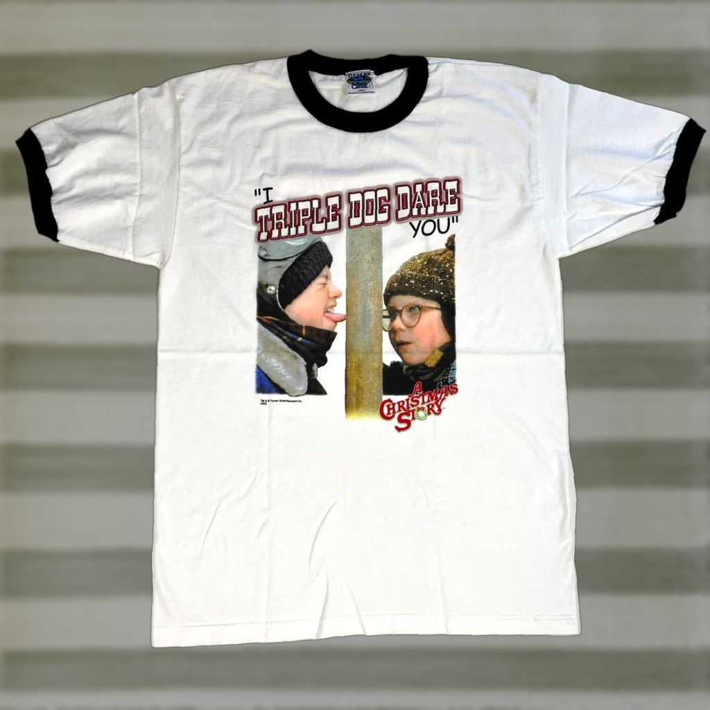 Vintage VINTAGE Thunder Creek T-Shirt Mens Christmas Story I Triple Dog Dare You Sz L White NOS New Old Stock Size US L / EU 52-54 / 3 - 1 Thumbnail