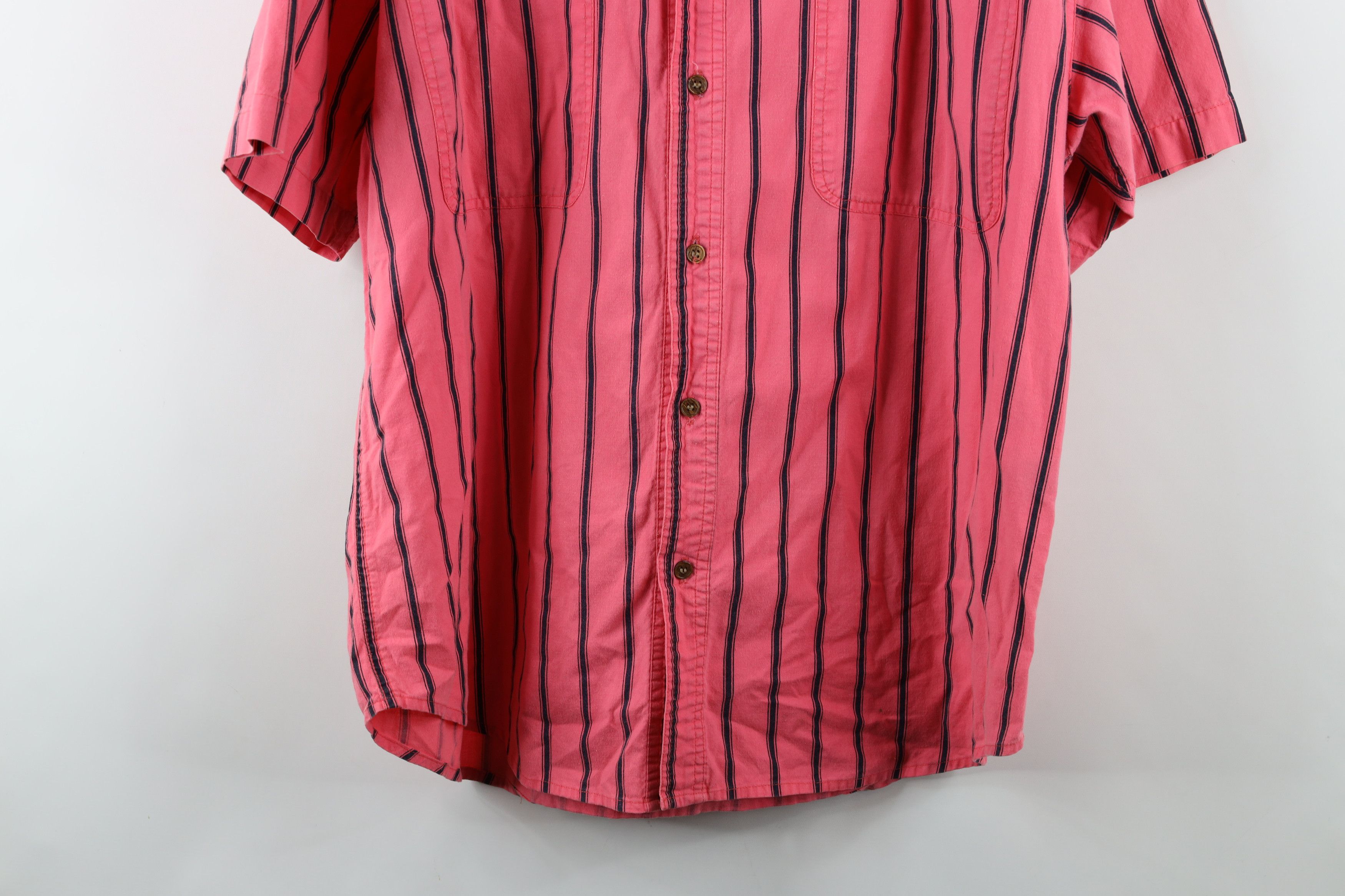 Vintage Vintage 90s Streetwear Striped Big Pocket Button Down Shirt Size US L / EU 52-54 / 3 - 3 Thumbnail
