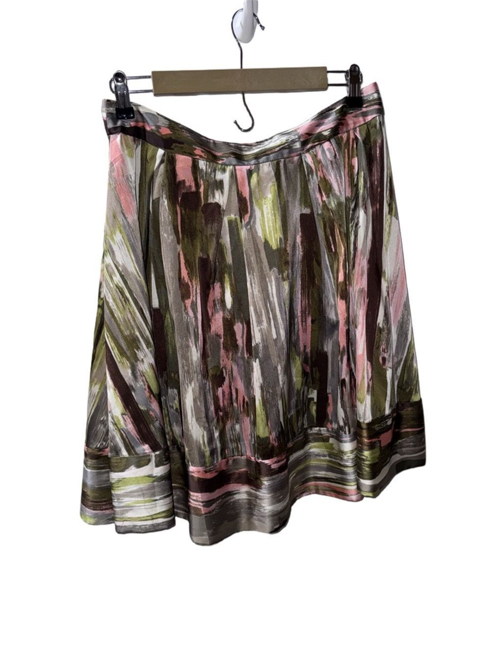 Calvin Klein Calvin Klein Watercolor Print Silk Skirt Size 34" / US 12 / IT 48 - 4 Thumbnail