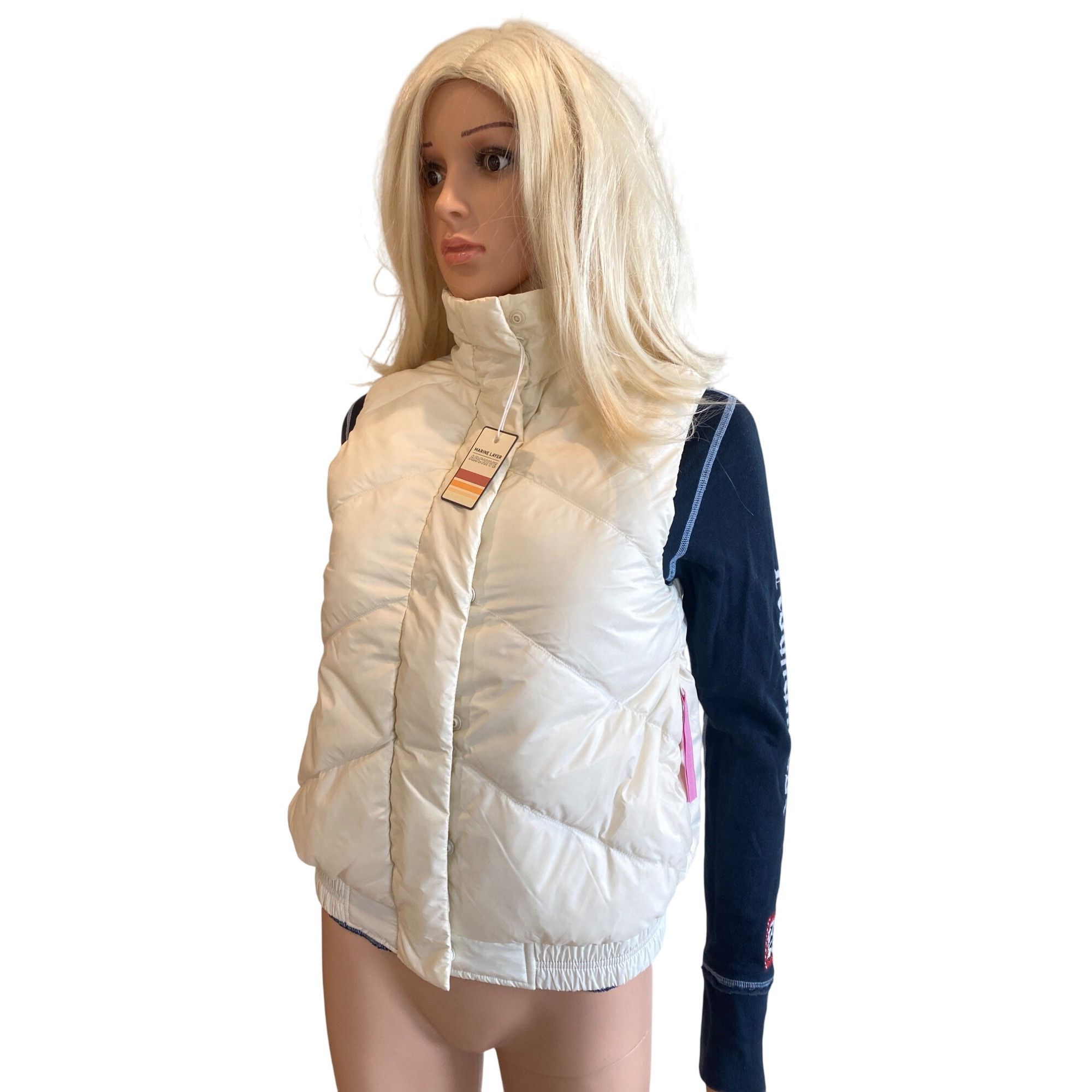 Marine Layer NWT Marine Layer XS Reversible Antuco Puffer Vest Ivory Pink Size XS / US 0-2 / IT 36-38 - 16 Thumbnail