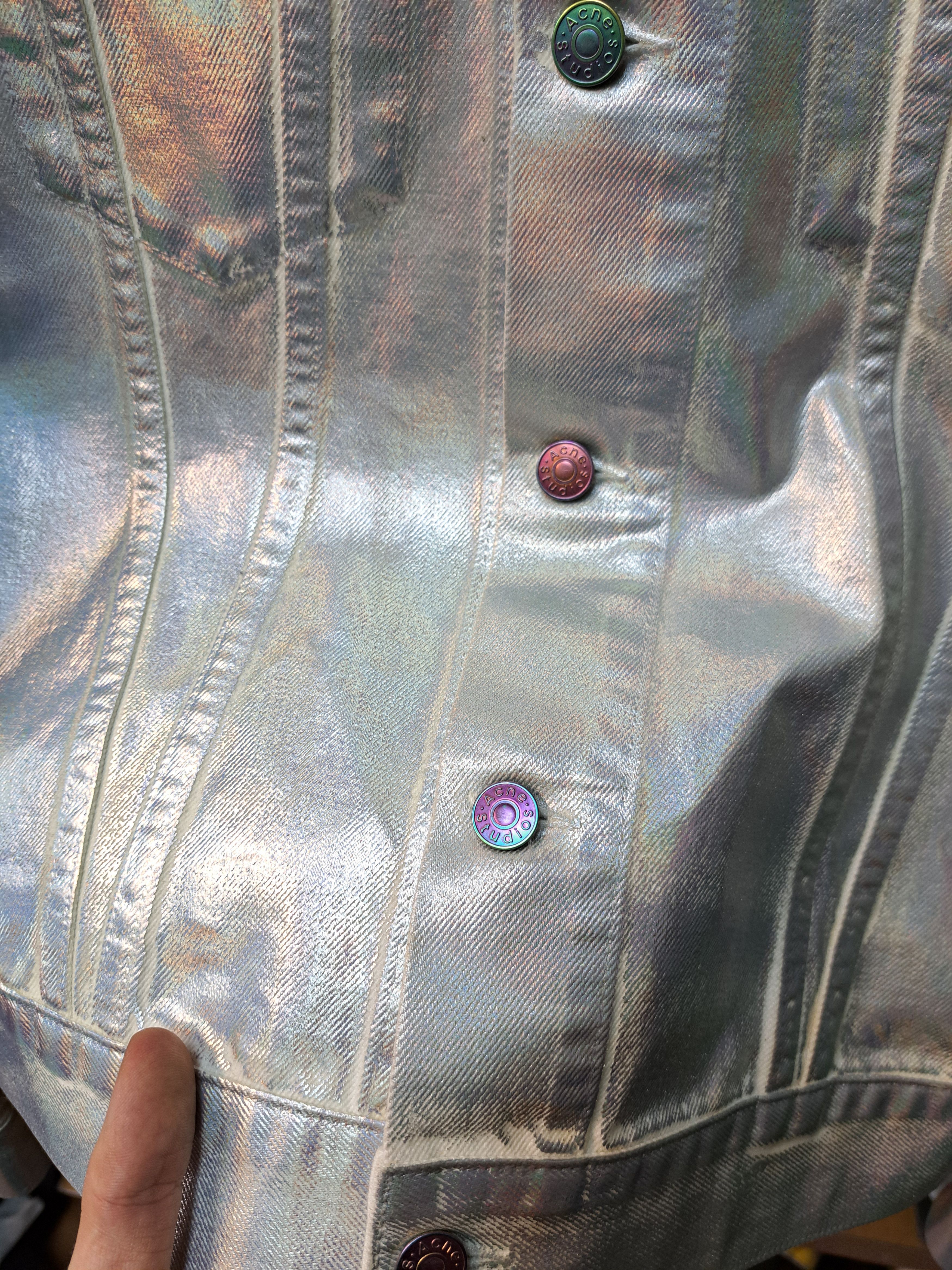Acne Studios Acne Studios 1998 Holographic Foil Shiny Trucker Jacket Size US M / EU 48-50 / 2 - 4 Thumbnail