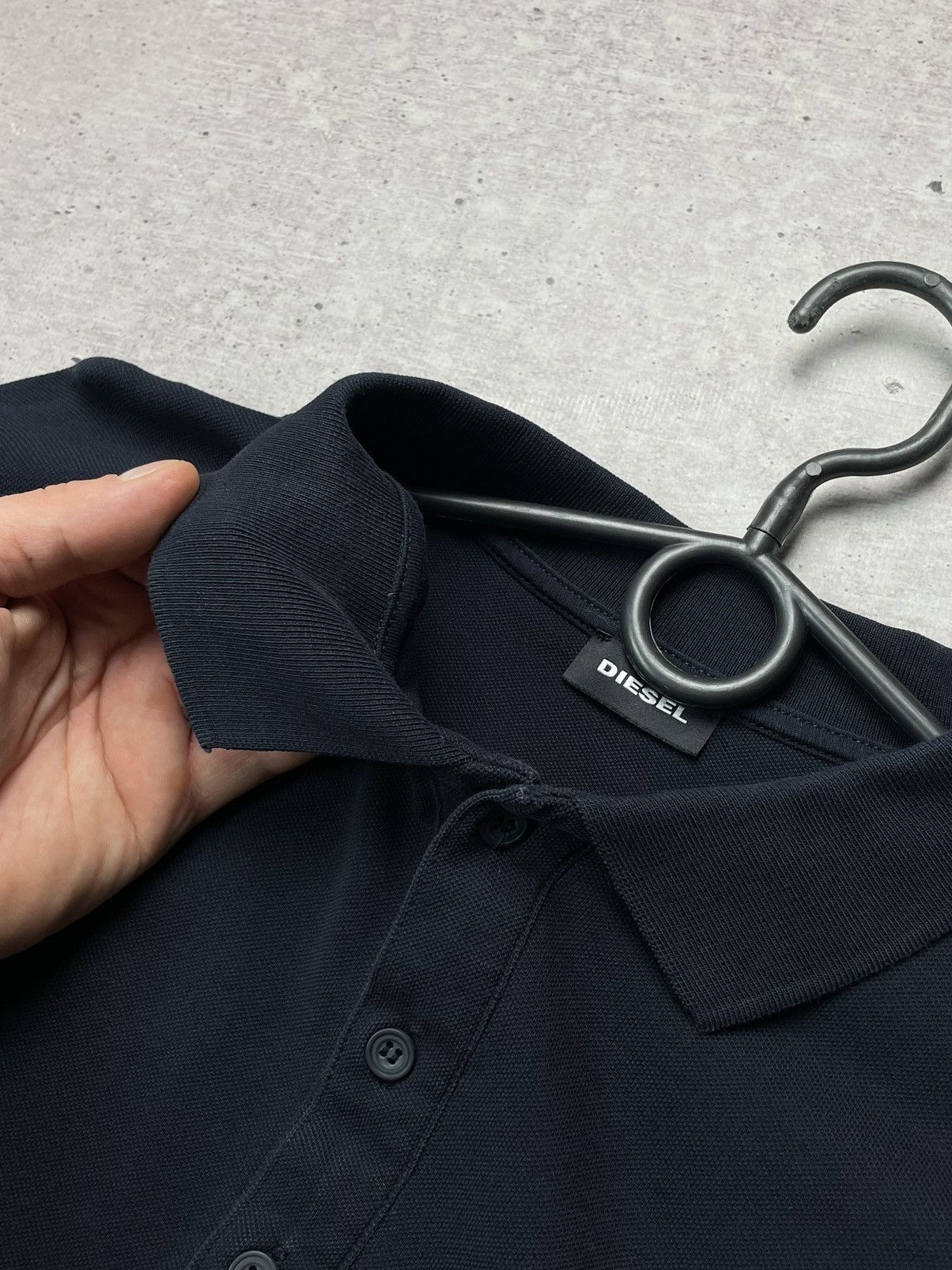 Diesel × Vintage Vintage Diesel Logo Black Longsleeve Polo Shirt Size US XL / EU 56 / 4 - 5 Thumbnail