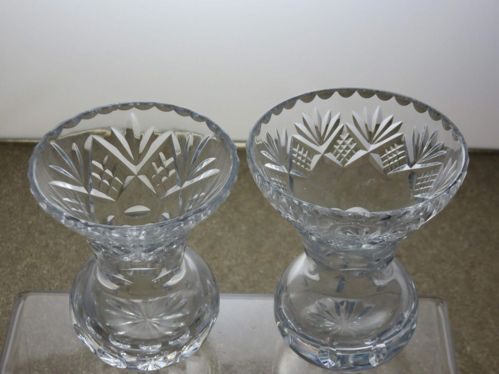 The Unbranded Brand Cut Glass Lead Crystal Set Of 2 Small Vases 4 1/2" Size ONE SIZE - 5 Thumbnail