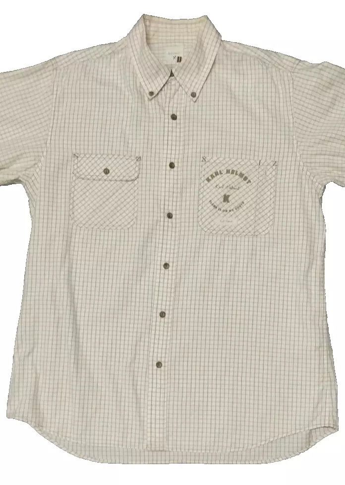 Japanese Brand × Karl Helmut KARL HELMUT Grid Check Button Down Long Sleeve Men Shirt Size US L / EU 52-54 / 3 - 4 Thumbnail