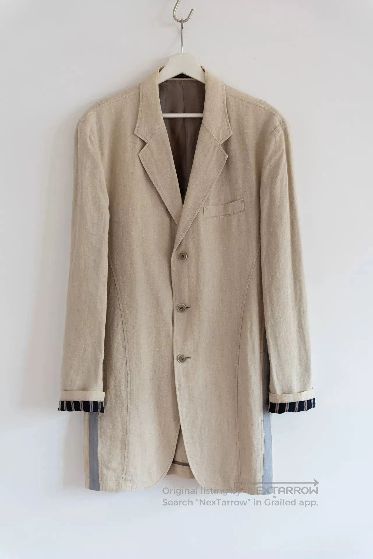 Yohji Yamamoto beige long linen suit jacket by Yohji Yamamoto. Size US M / EU 48-50 / 2 - 1 Thumbnail