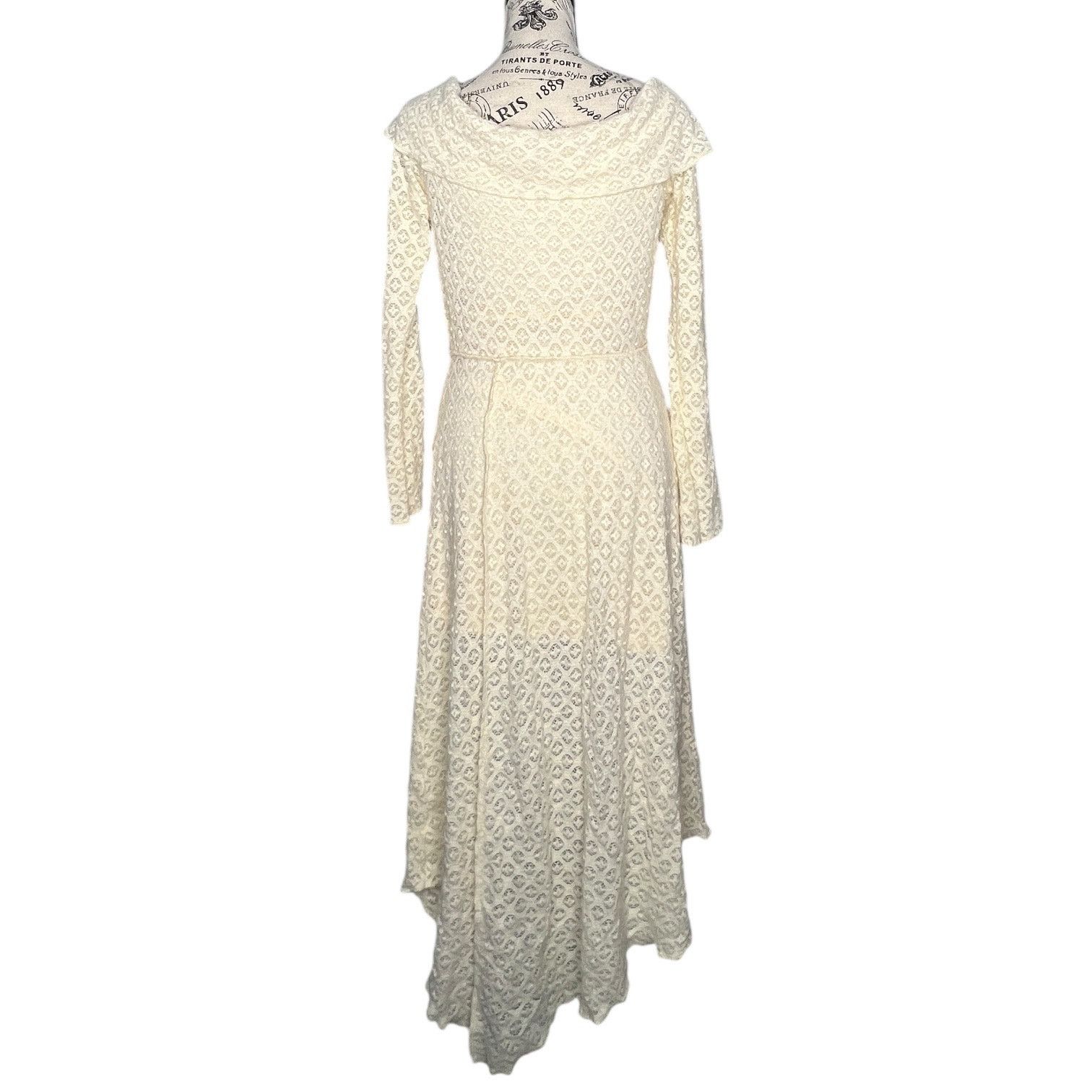 Other Yaya Asymmetrical Off-The-Shoulder Lace Midi Dress Long Sl Size S / US 4 / IT 40 - 5 Thumbnail