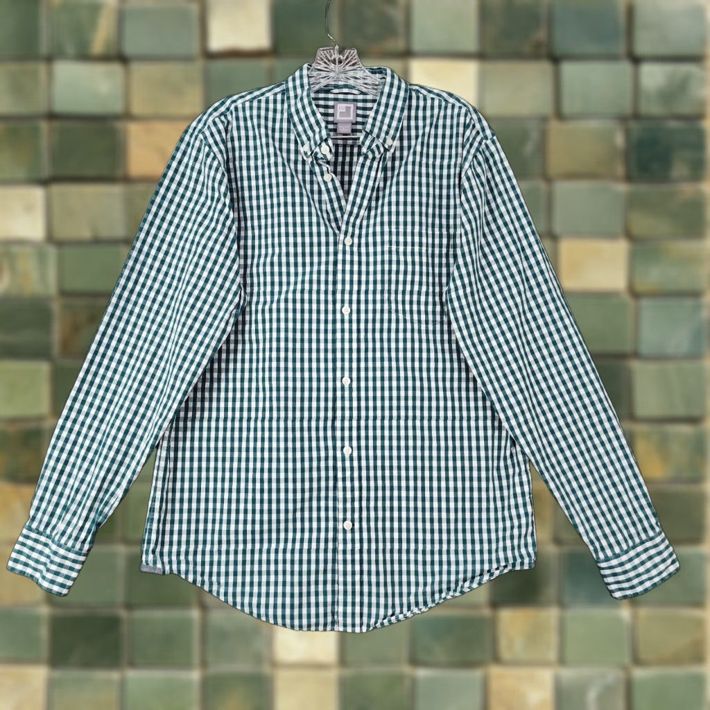 Penn J.C. Penney Green Plaid Long Sleeve Button Up Shirt Adult Large Mens Size US L / EU 52-54 / 3 - 1 Thumbnail