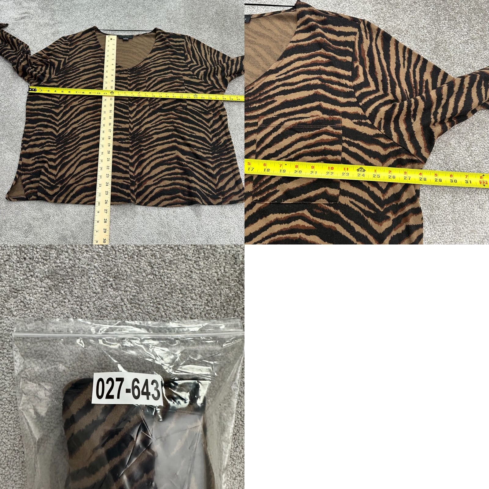 Sanctuary Sanctuary Womens Pullover Sweater 3X Brown Black Animal Print V-Neck Casual Knit Shirt Size XXL / US 16-18 / IT 52-54 - 8 Thumbnail