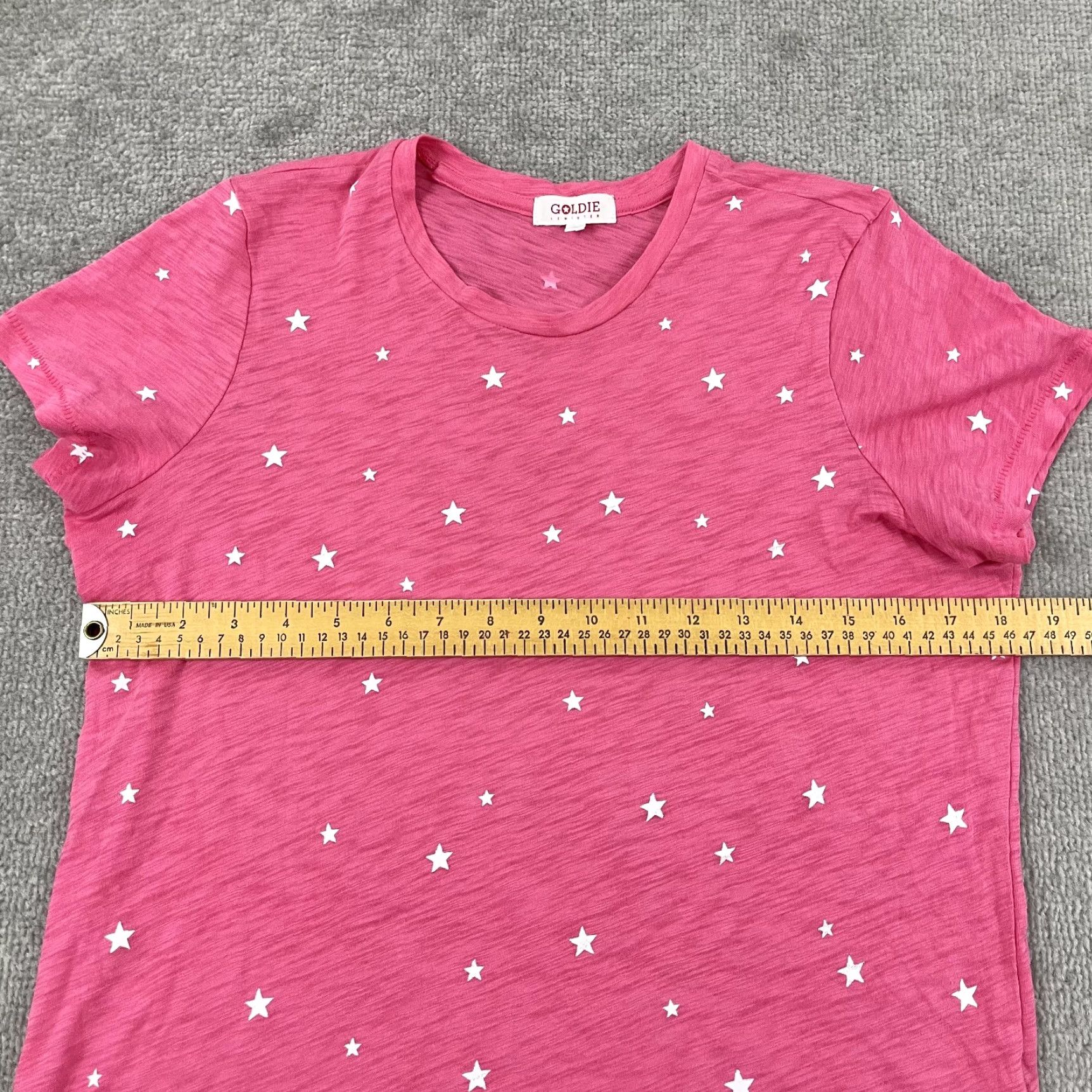 Vintage Vintage Goldie Lewinter Women's Short Sleeve Blouse Top Pink White Star Print Casual Shirt Small Size S / US 4 / IT 40 - 5 Thumbnail