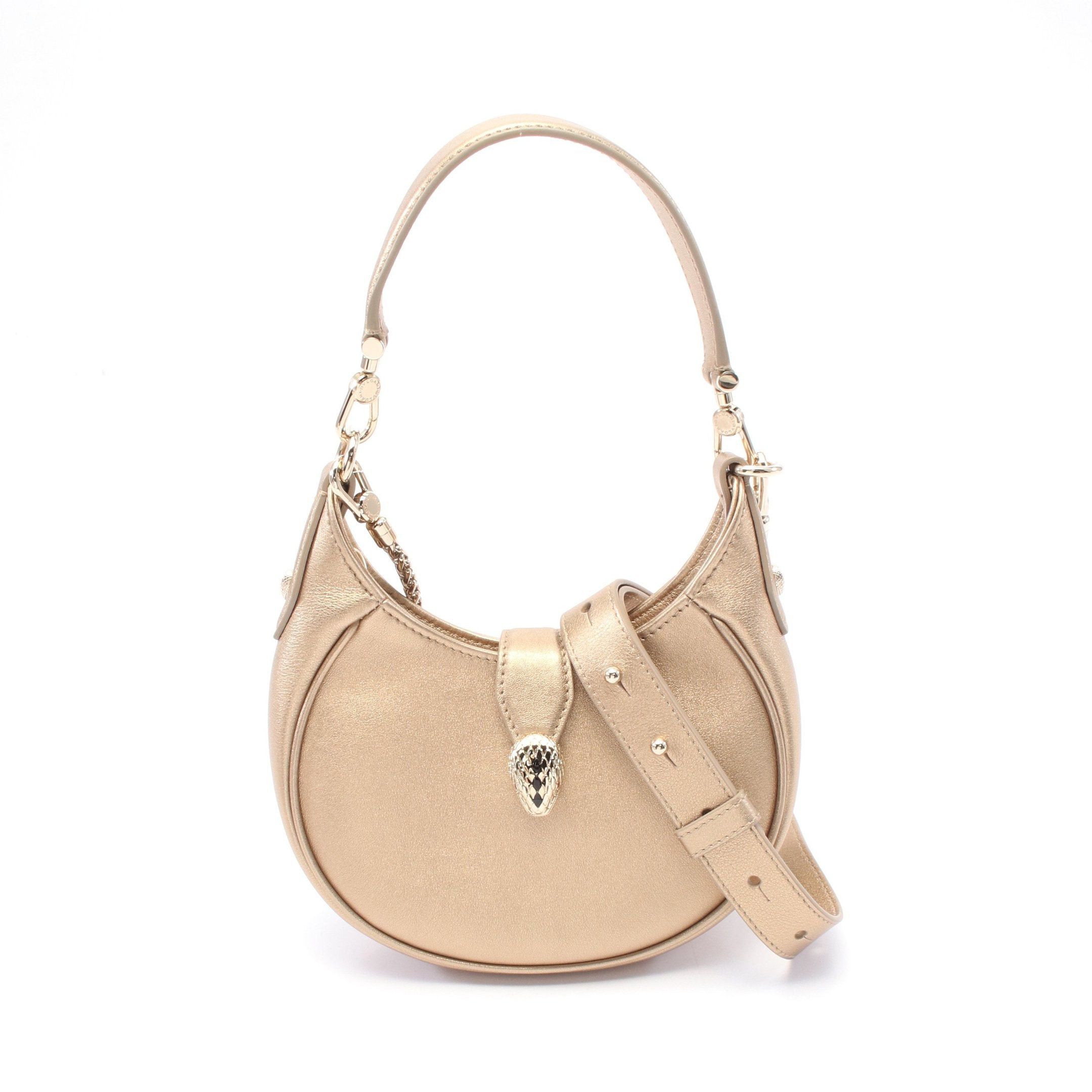 Bvlgari Bvlgari Serpenti Ellipse Handbag Leather Gold Size ONE SIZE - 1 Thumbnail