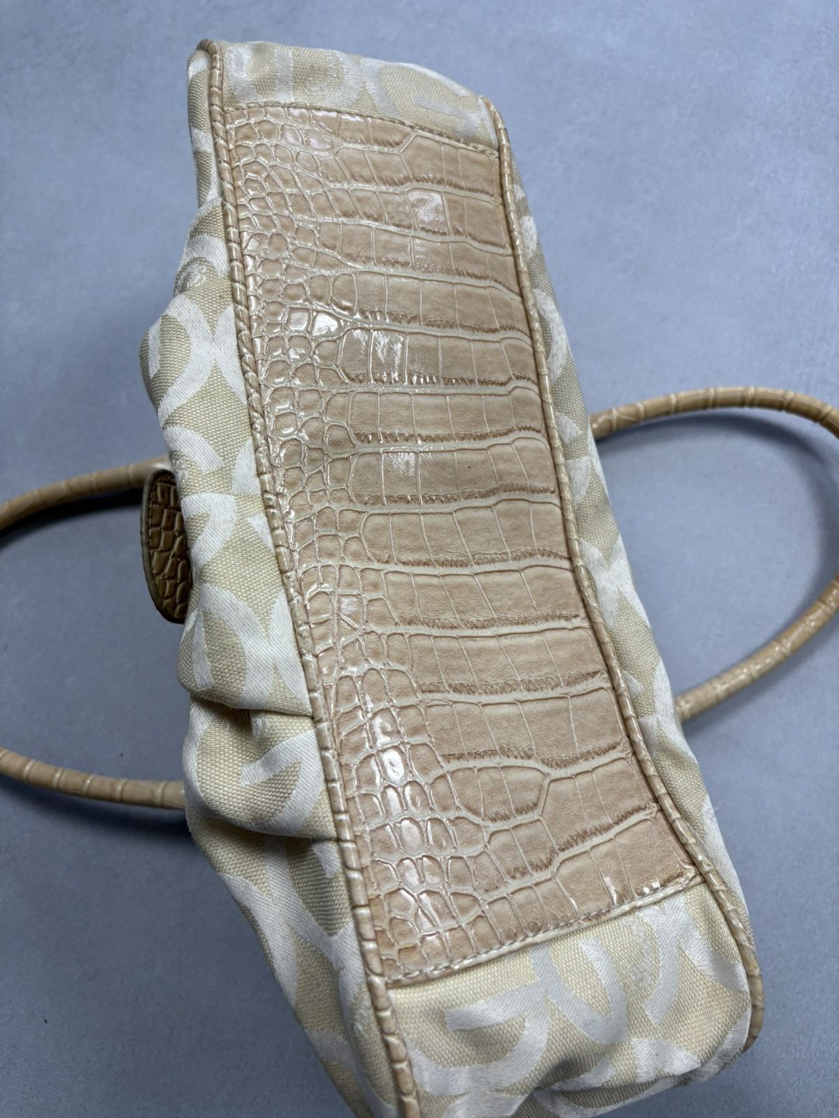 Designer Y2K Gussaci Rare Monogram Logo Faux Croc Handle Bag 2000s Size ONE SIZE - 8 Thumbnail
