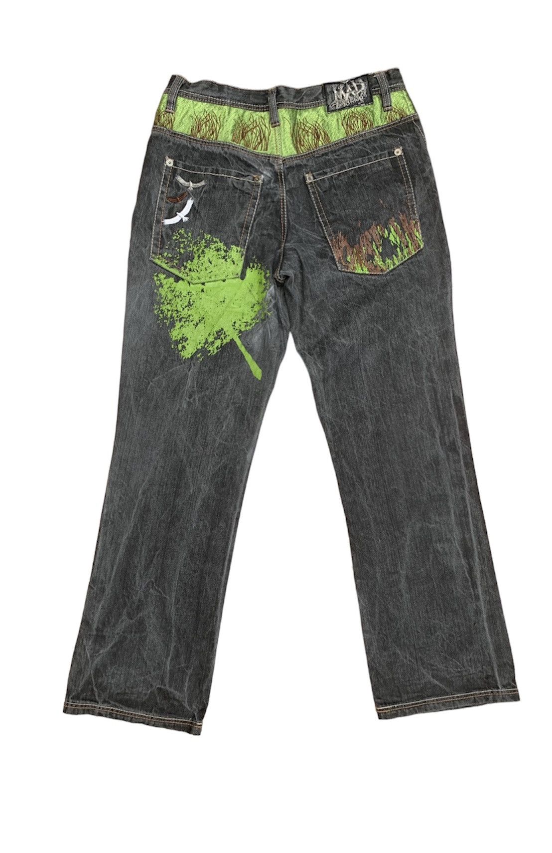 Art Comes First Mad Fashion Embroidered and Paint Print Denim Pants Size US 32 / EU 48 - 1 Thumbnail