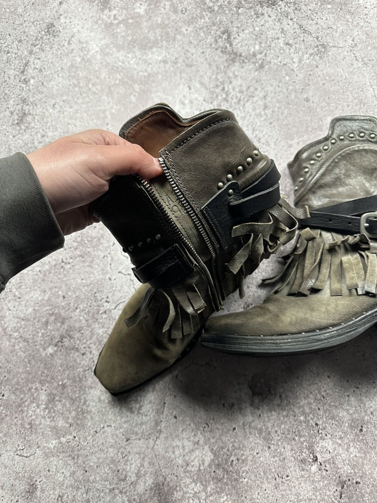 A.S.98 💀RARE💀 A.S 98 Vintage Leather Western Boots Avant Garde Size US 7 / EU 40 - 17 Thumbnail