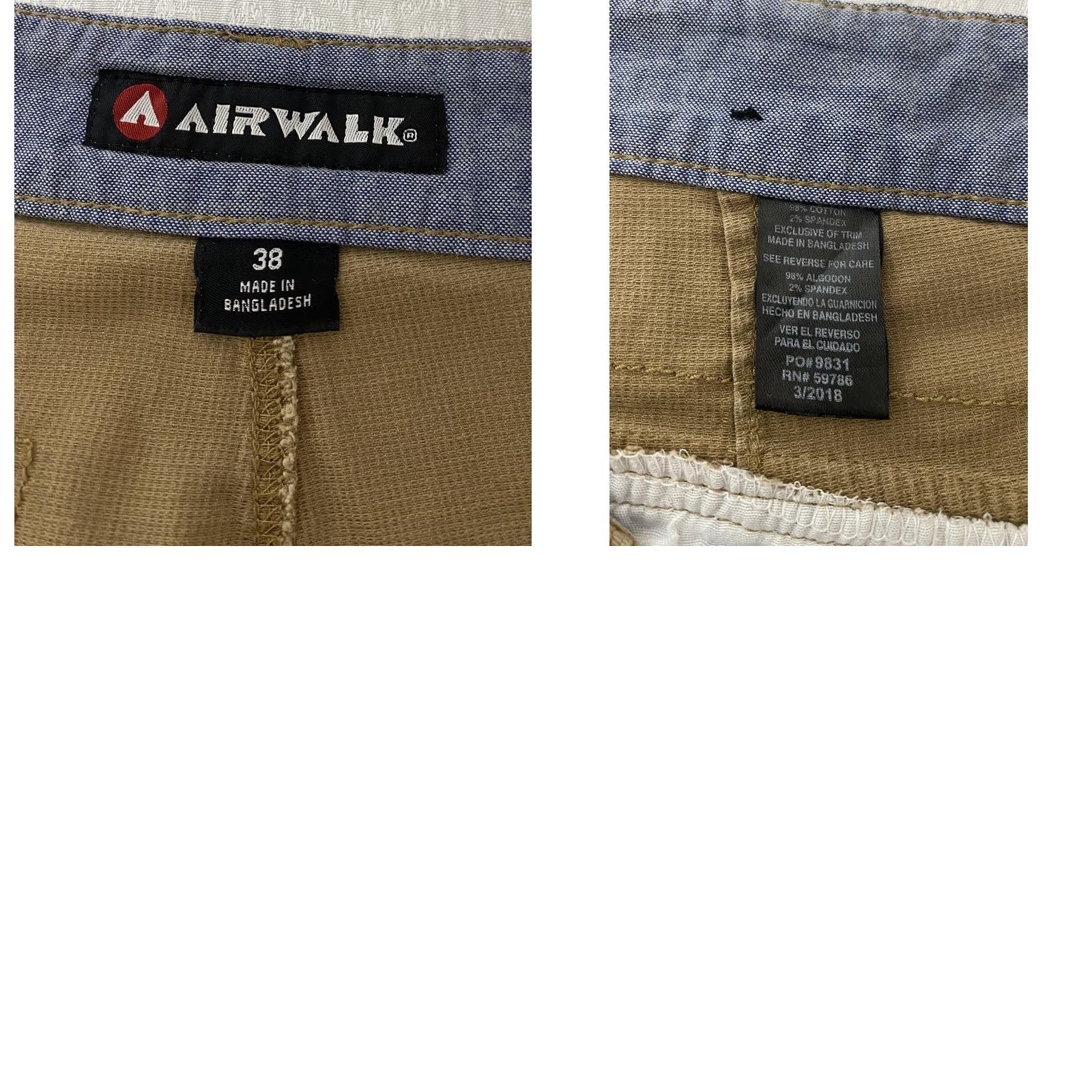 Airwalk Airwalk Shorts Mens 38 Beige Cargo Stretch Canvas Pockets Casual Outdoor Summer Mens Size US 38 / EU 54 - 8 Thumbnail