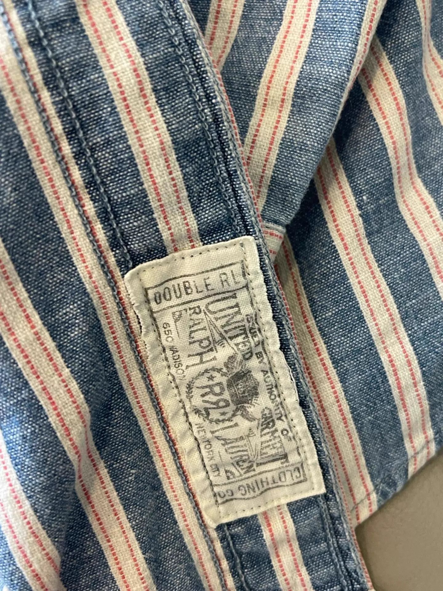RRL Ralph Lauren RRL Classic Vertical Striped Shirt Light Blue & White S Size US S / EU 44-46 / 1 - 6 Thumbnail